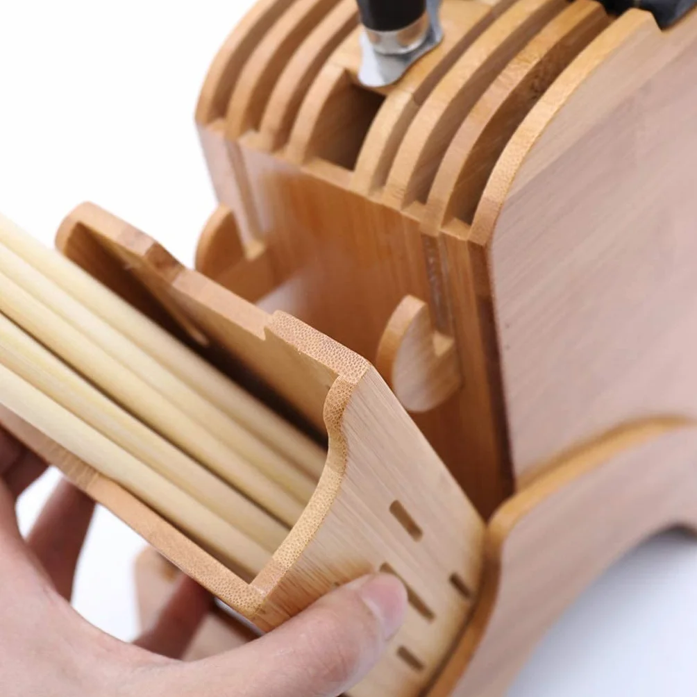 Bloque Cuchillos Cocina Soporte for Cuchillos De Cocina, Estante De Almacenamiento De Cuchillos De Chef De Madera, Bloque De Cuchillos De Bambú, Herramientas De Vajilla