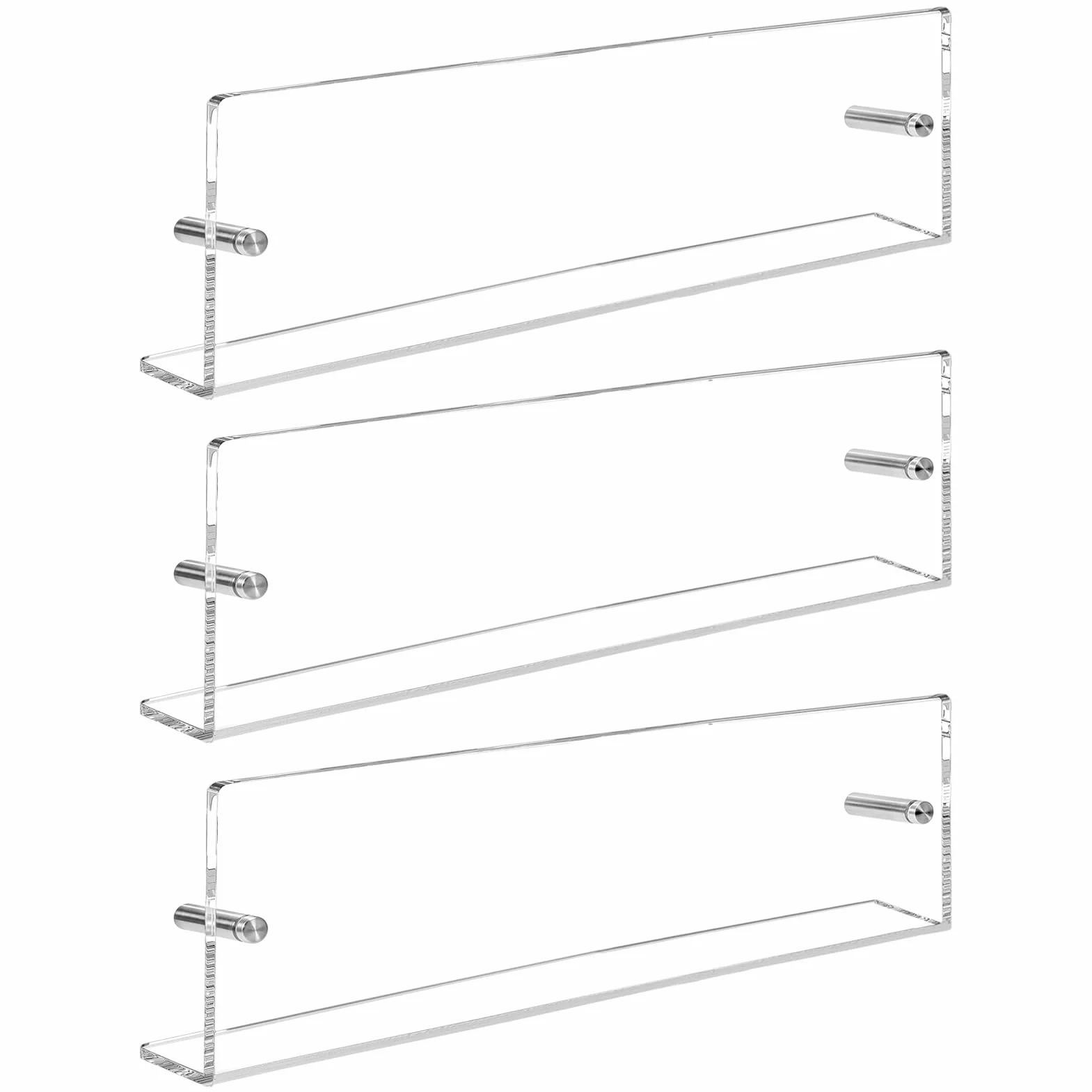 Estante para Revistas Acrílico Transparente 48 cm Paquete de 3