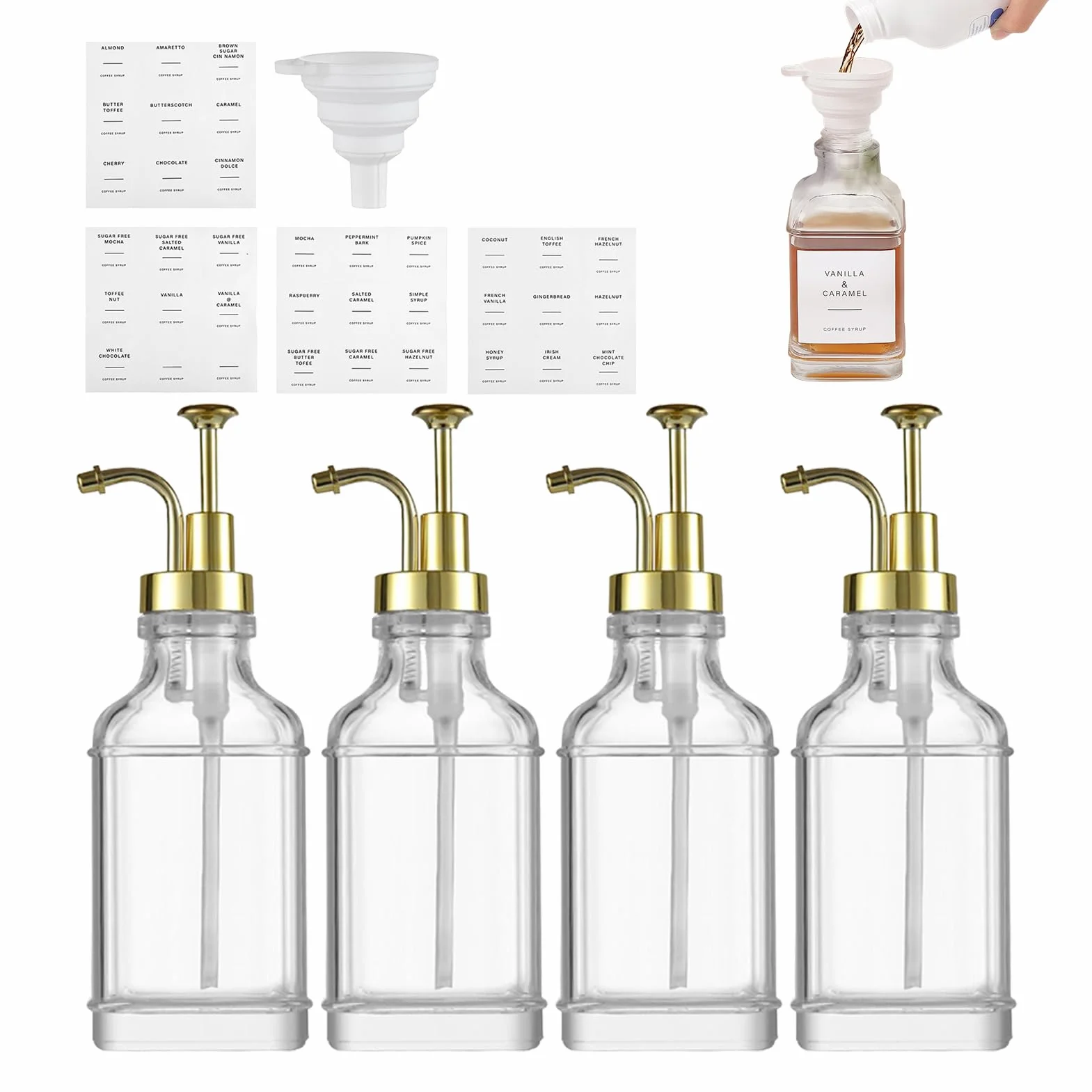 Dispensador de de, para cafés y Tiendas de café, Botella de Salsa | Transparente para Salsa de Ketchup jabón de Manos Cocina Mesa Postre Cocineros casa Baristas Bar Club