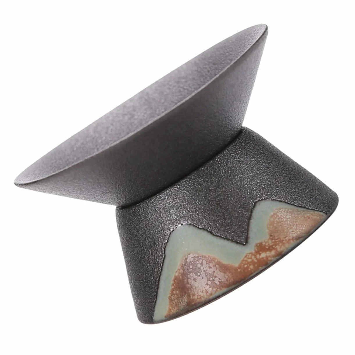 GALPADA 3 Piezas filtro de té colador de té embudo drenar Porcelana descafeinado té de menta verde colador de te tea strainer artículos de té filtro de té de uso doméstico cerámica Black