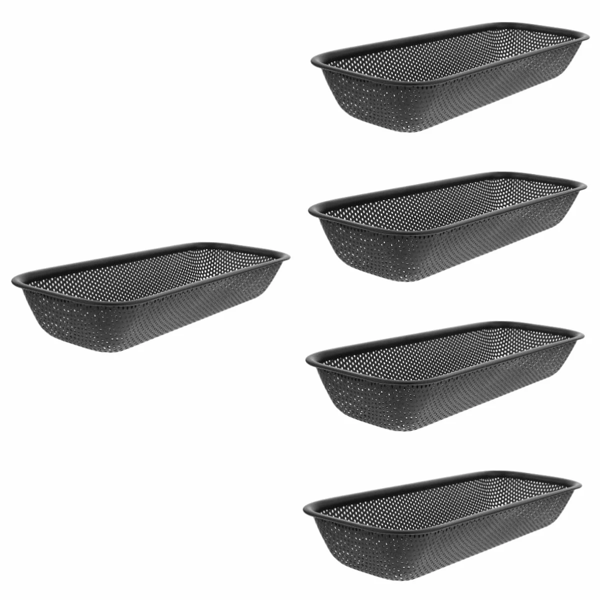 ABOOFAN 5 Piezas Drene El Soporte De Palillo Soporte para Cubiertos Cesta Escurridor De Cubiertos Cestas De Utensilios Organizador De Cubiertos para Cajón El Secado Negro Acero Inoxidable