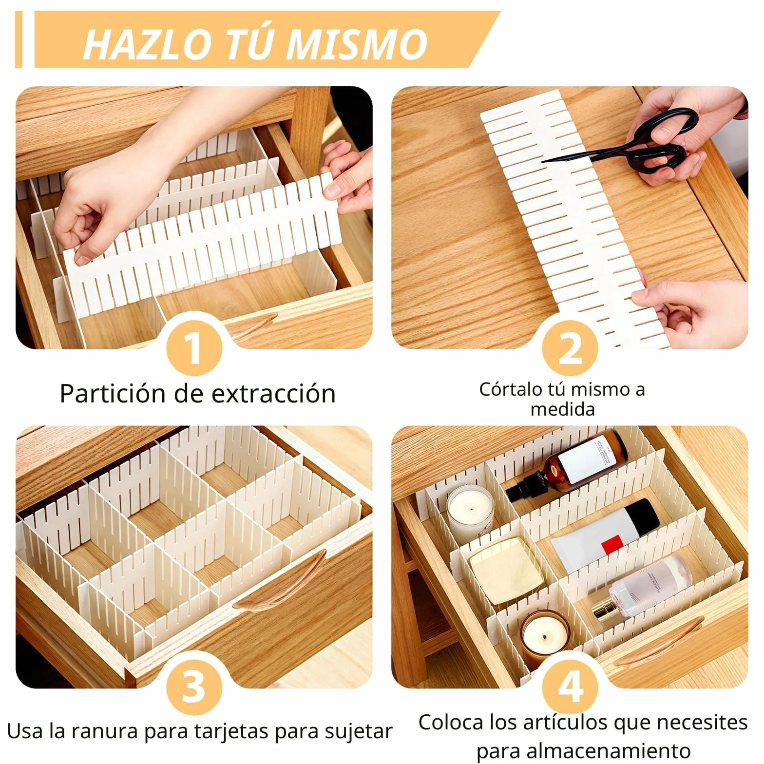 CRESZZLE Separadores de Cajones Ajustables 16 Piezas Organizador para Ropa Interior Calcetines y Joyas