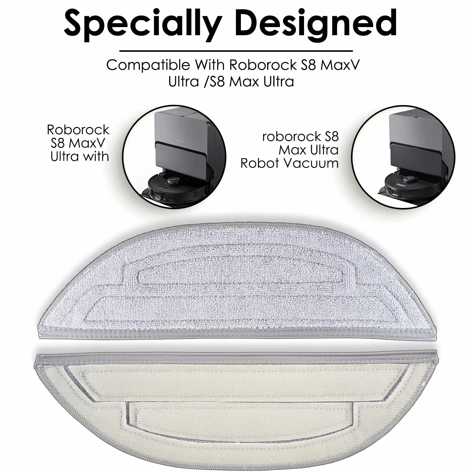 Almohadillas para fregona para Roborock S8 MaxV Ultra, S8 Max Ultra, VibraRise con módulos de vibración sónica dual, Edge