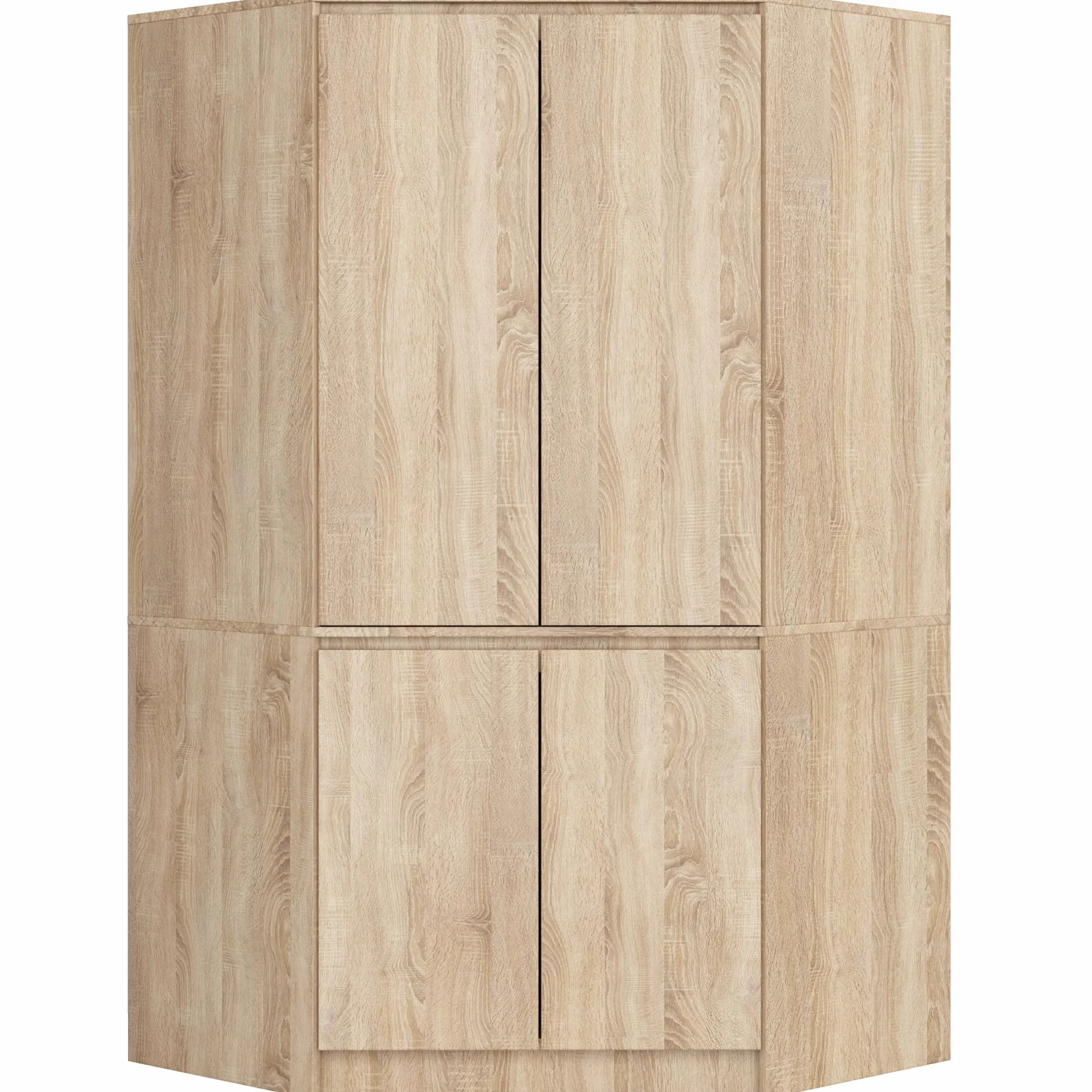 Armario esquinero AKORD S100 Roble Sonoma 100 cm con 4 puertas y 6 estantes acabado en Roble Sonoma 100x50x180 cm