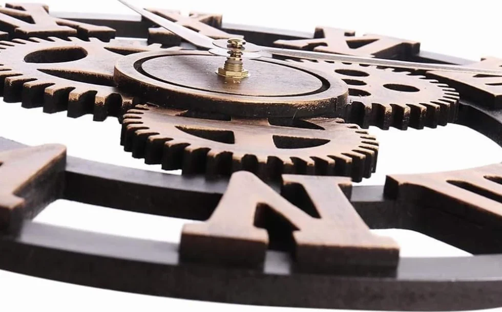 Reloj de pared grande de estilo industrial vintage, reloj de pared con diseño moderno 3D