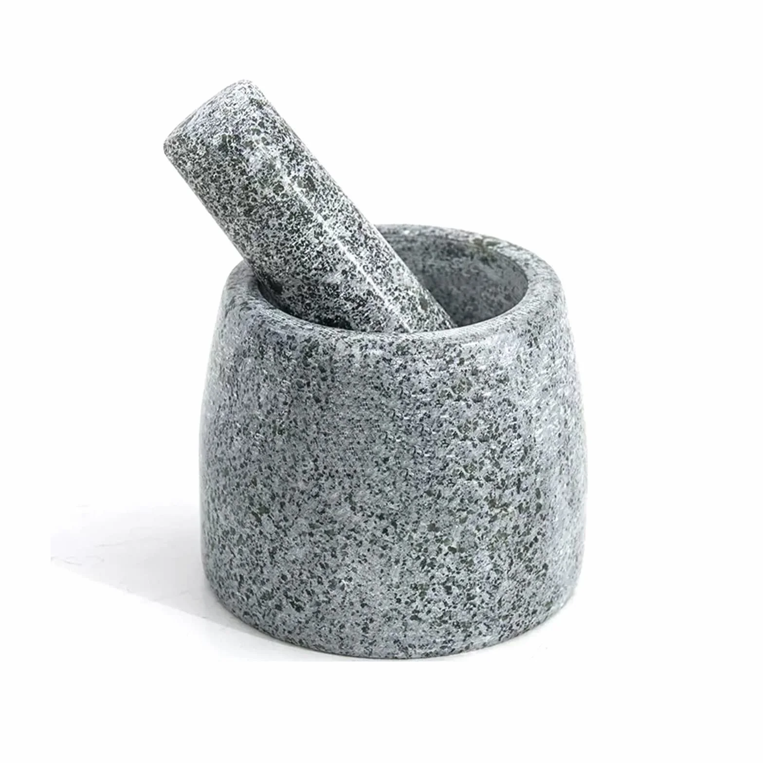Prensa de ajos de acero inoxidable Hermoso juego de mortero y mortero de granito, 4,9 pulgadas, molinillo for especias y semillas, moler, triturar y machacar especias, nueces, for guacamole, salsa de