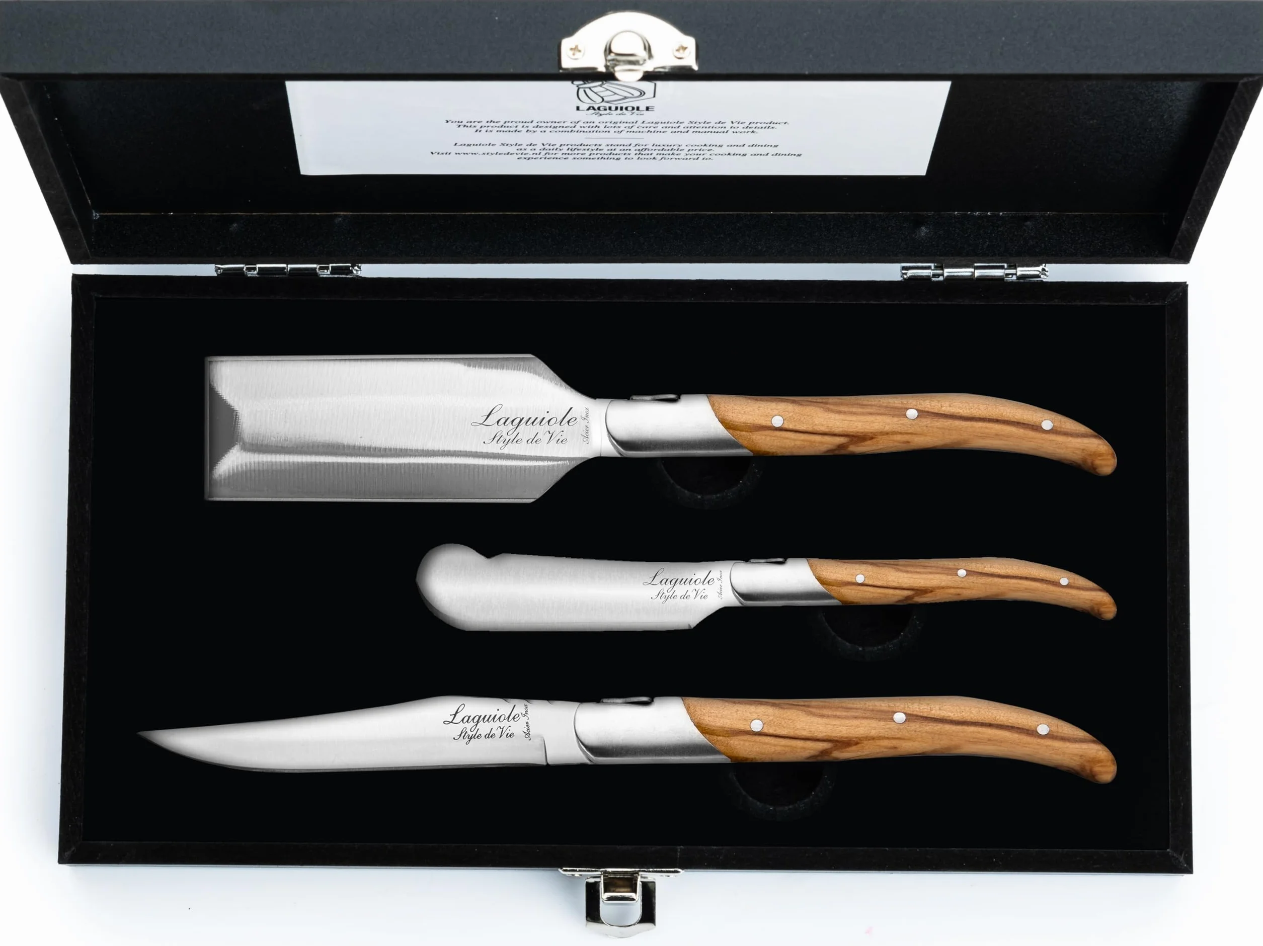 Laguiole Style de Vie Premium Line - Cubertería (8 piezas, madera de olivo)