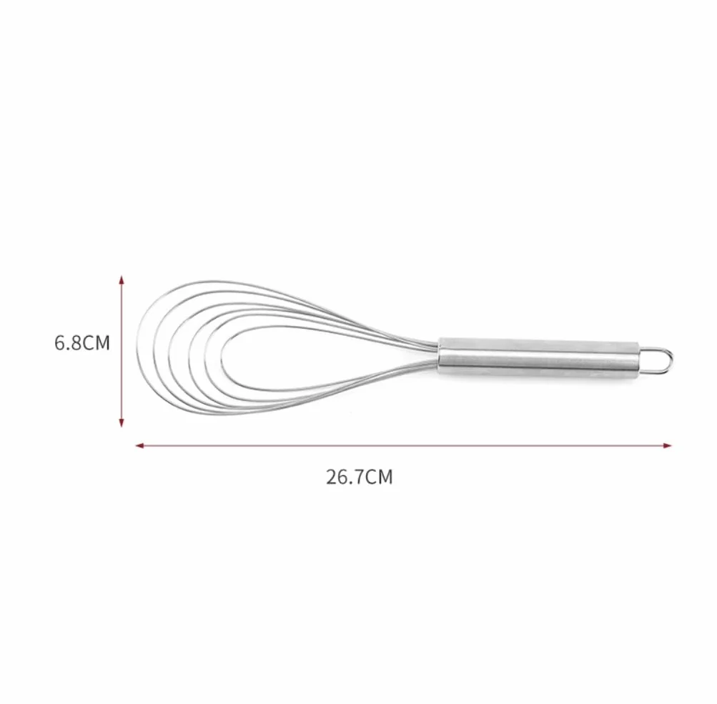 Batidor Varillas Cocina Batidor De Huevos De Acero Inoxidable En Forma De Abanico, Herramienta For Hornear, Varilla Agitadora Manual Multifunción Barillas Batir Batidor De Huevo(6.8x26.7cm)