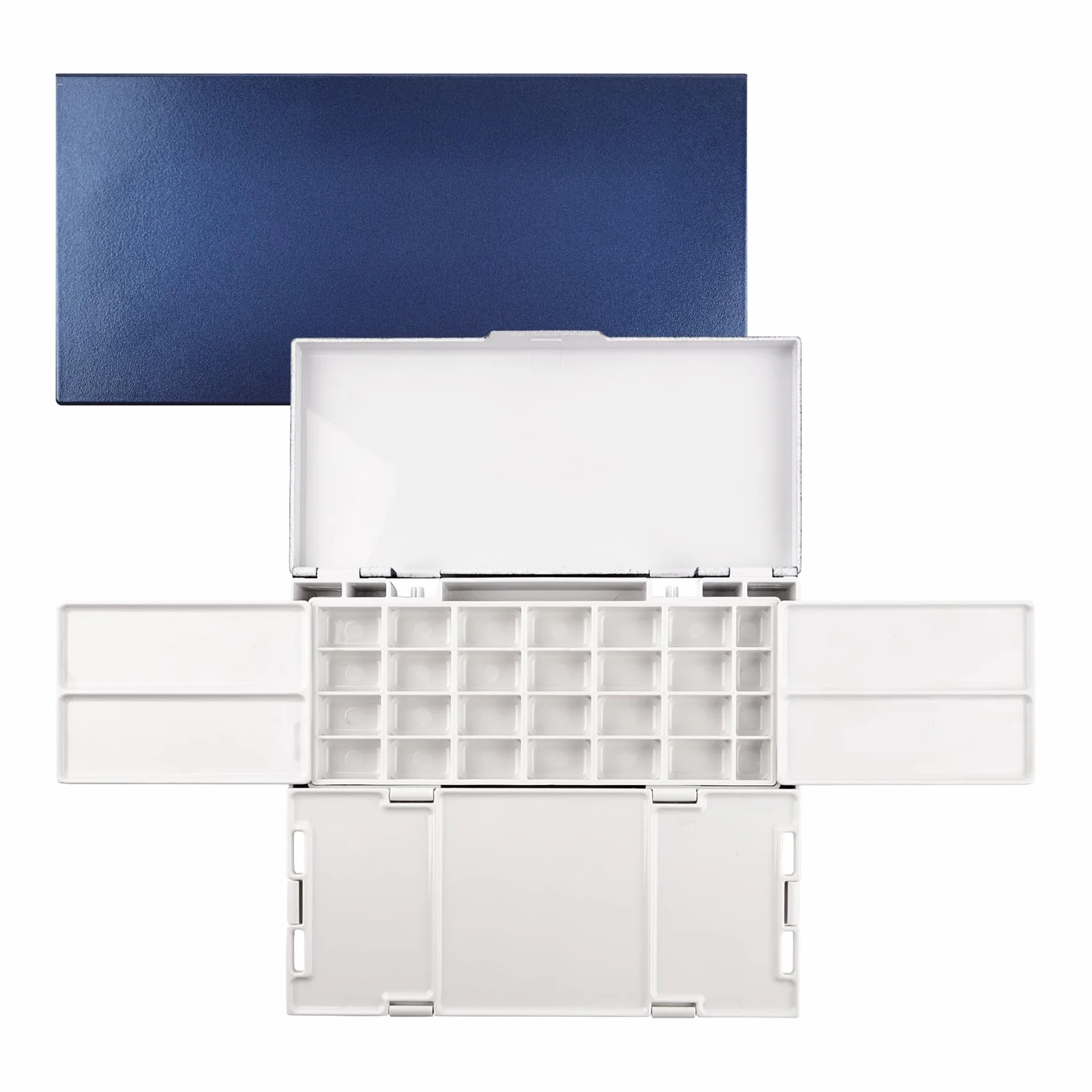 Paleta impermeable de 28 pozos con 4 bandejas de mezcla extraíbles, ideal para pintura de viajes al aire libre, perfecta para artistas de acuarela y aficionados.