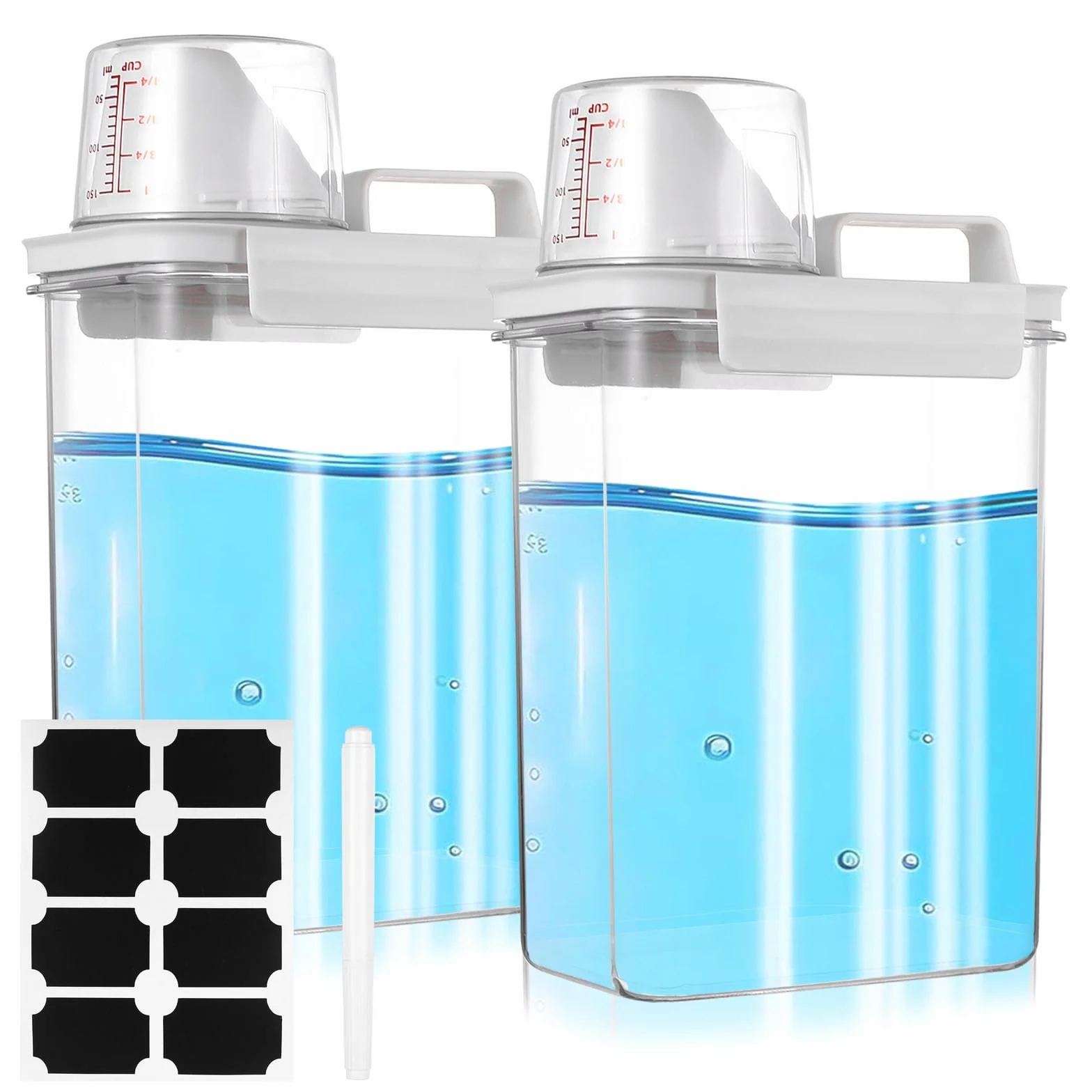 Dosificador Detergente Lavadora 1800 ml Recipientes para Detergente en Polvo con Vaso Medidor, Dispensador de Detergentes