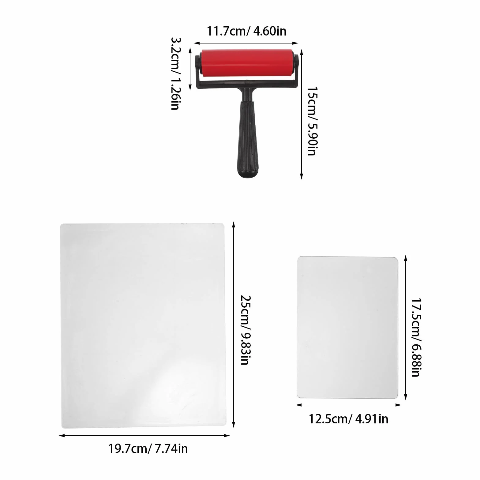 SEWACC Juego de impresión con placa de gel: placa de gel reutilizable con rodillo para monoimpresión, para diario, manualidades, estampado, técnicas mixtas y creación de tarjetas.