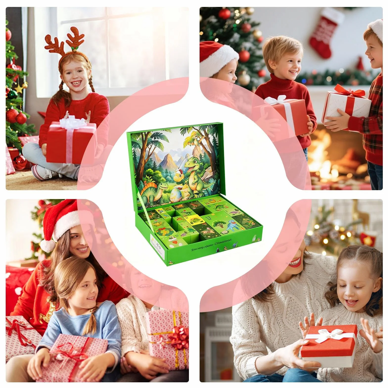 Calendario de Adviento de Navidad Dinosaurio 2025 Modelo de Coche 24 Días | Calendario de Adviento de Juguete de Coche para Niños Para Niños Y Niñas Sala De Estar Dormitorio Actividad Familiar