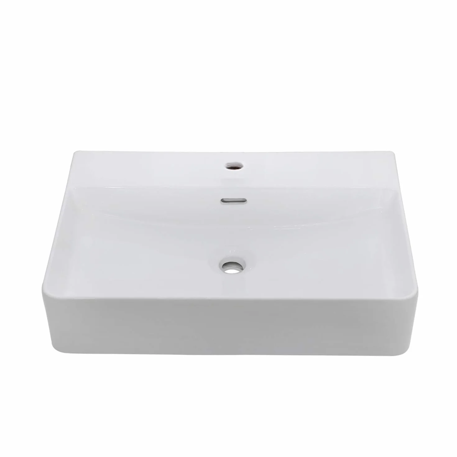 Grünblatt Lavabo colgante con efecto loto nano-revestimiento (60 cm x 42 cm x 13 cm)