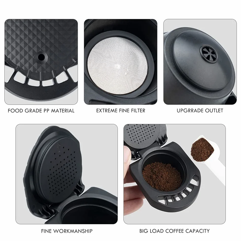 RECAFIMIL Soporte reutilizable para cápsulas de café recargable compatible con Dolce Gusto Piccolo XS y Genis S