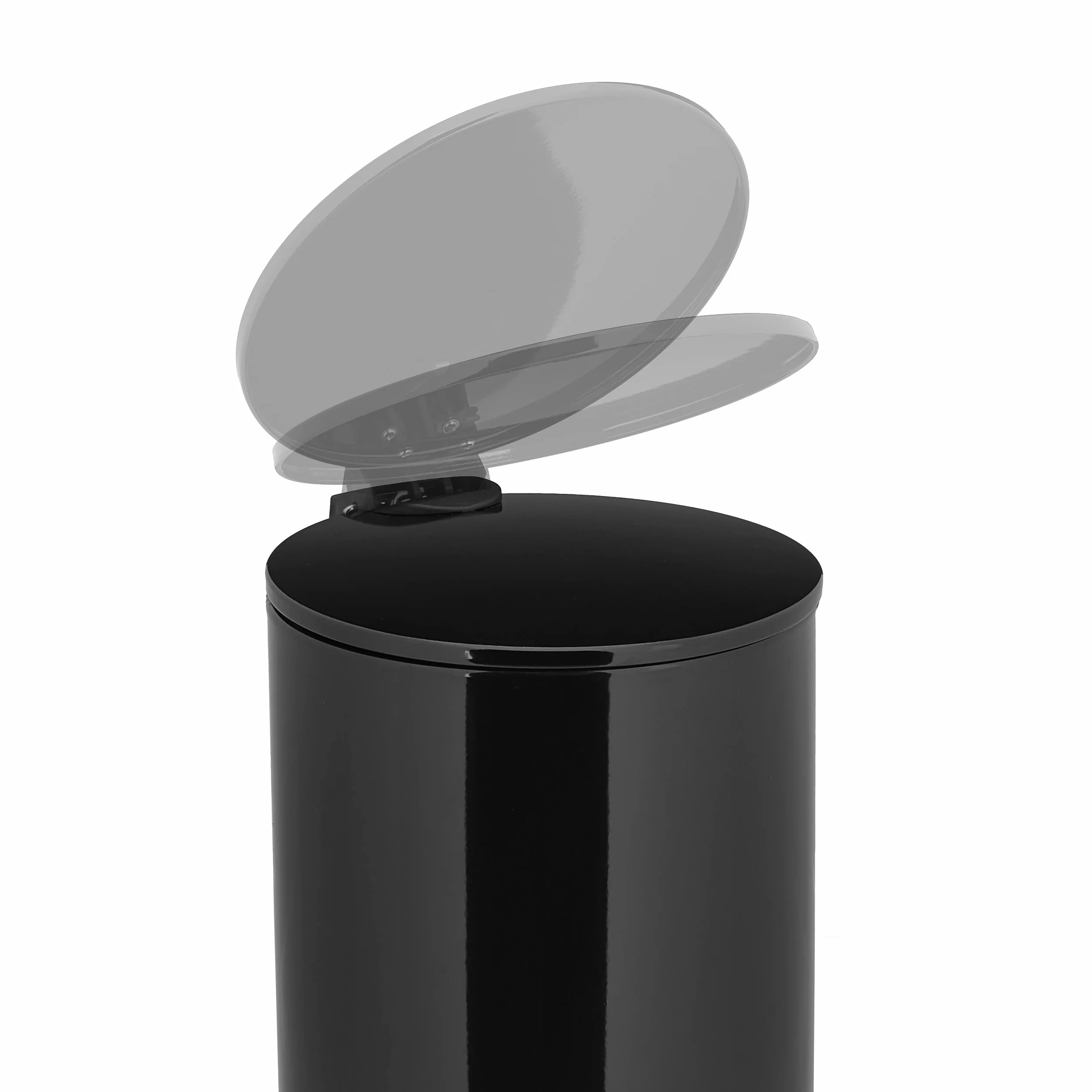 Relaxdays Cubo Basura 5 litros Mecanismo Automático Metal Negro