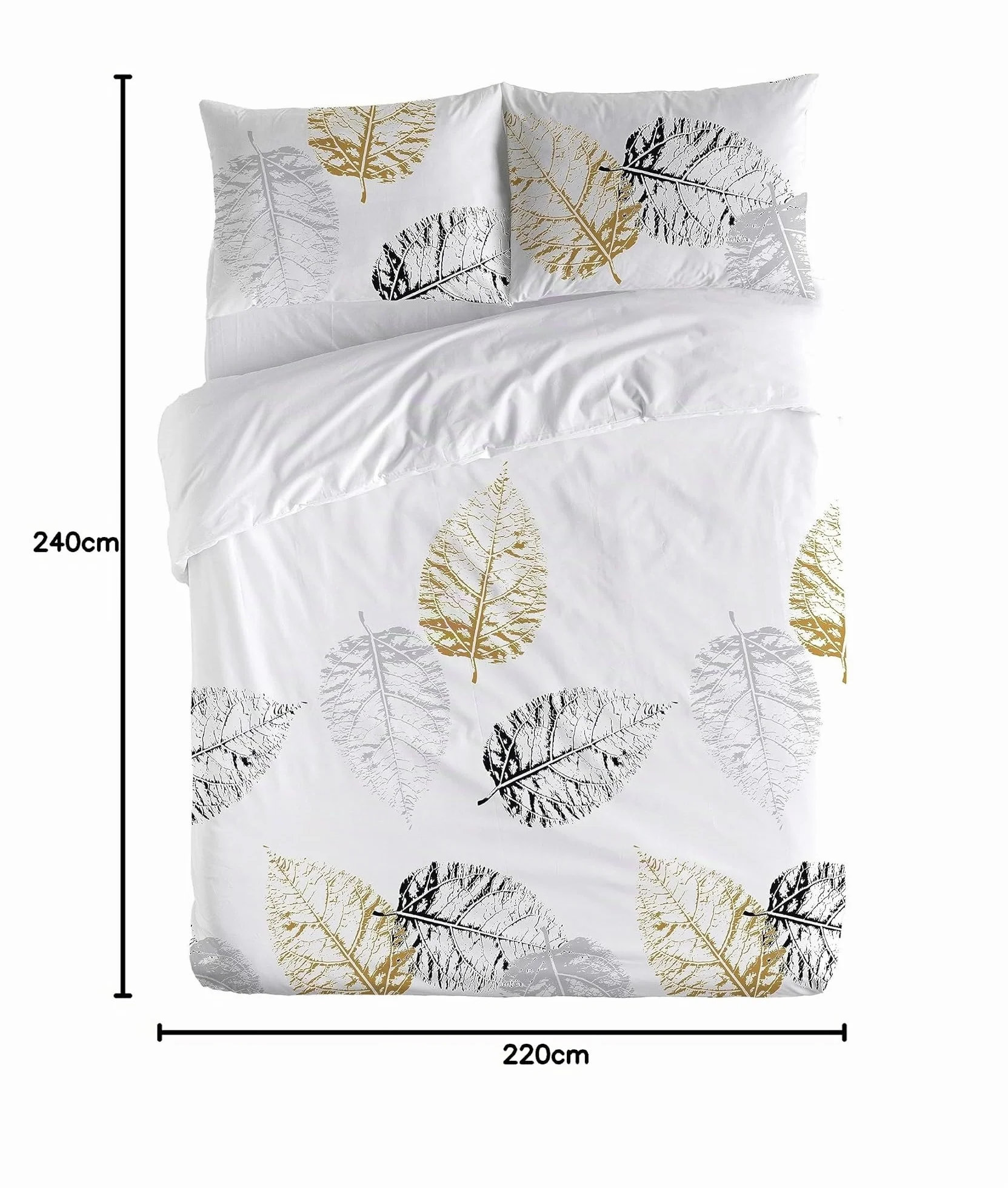Funda nórdica Kari Cama 150 cm - 240x220 cm, algodón 200 Hilos. Cierre con Corchetes.