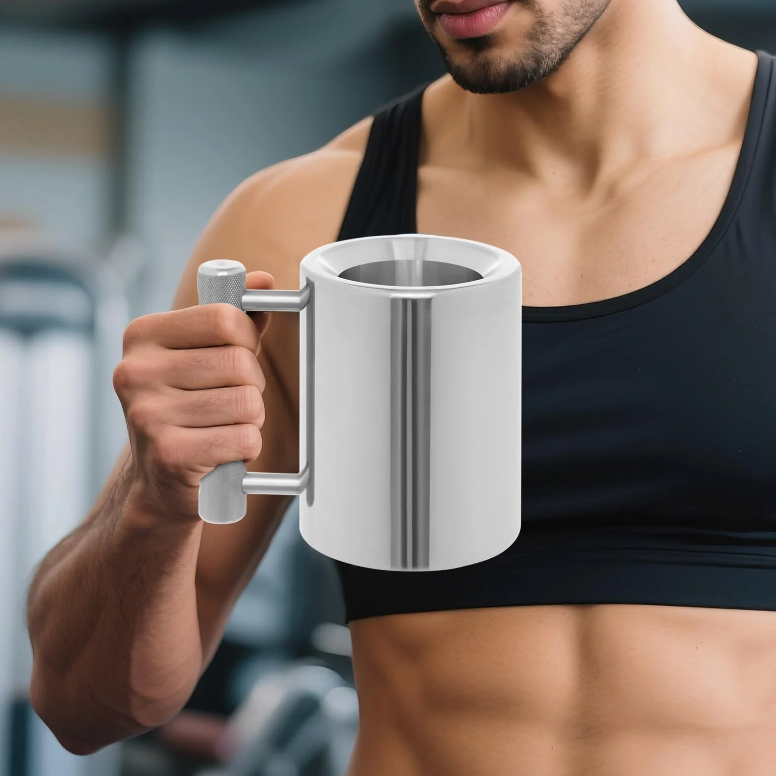 Taza pesada, 10 kg, con mancuernas, acero inoxidable, para fitness, entrenamiento de fuerza, regalo para el uso en casa o en el gimnasio