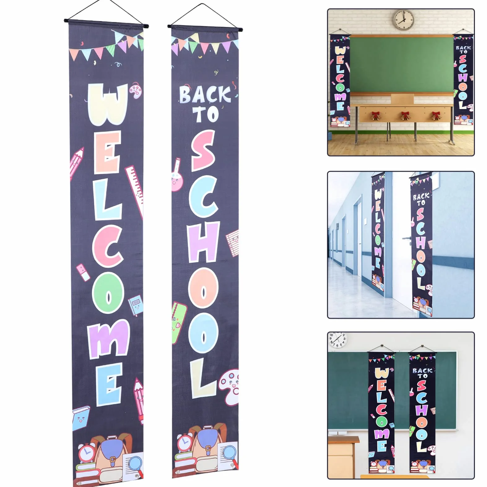 PRETYZOOM 5 Pares útiles escolares para profesores de secundaria cartel del primer día de clases banners de temporada de regreso a la escuela back to school decoração casa coplas de fondo