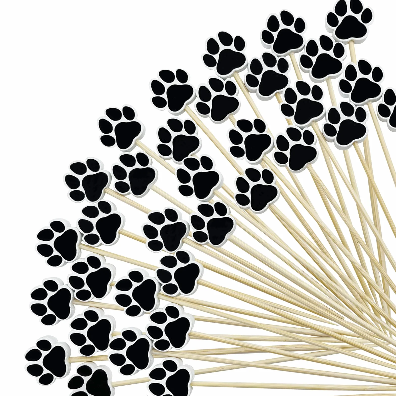 200 palillos de cóctel, palillos de dientes elegantes de 4.7 pulgadas para aperitivos, pinchos decorativos para frutas, alimentos, bebidas, suministros de fiesta, estilo pata de perro