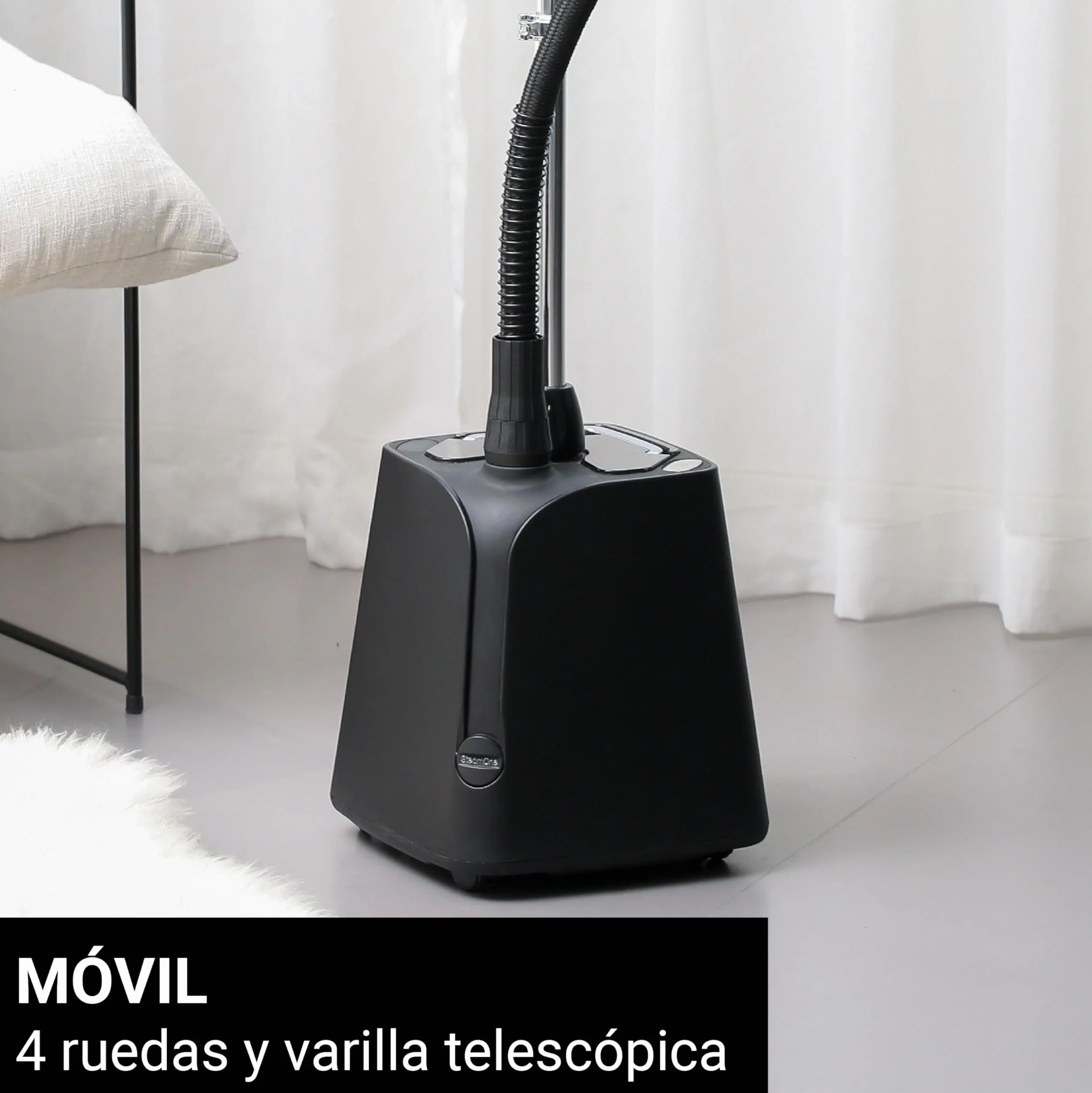STEAMONE- Plancha de Vapor Vertical 1800W- Tanque de 1,8L- Fácil de Mover 4 Ruedas Motrices- Calentamiento 60s- Válvula Anti-Calcárea- Manguera Triple Protección Térmica- Cable 2m- Steamer H18B