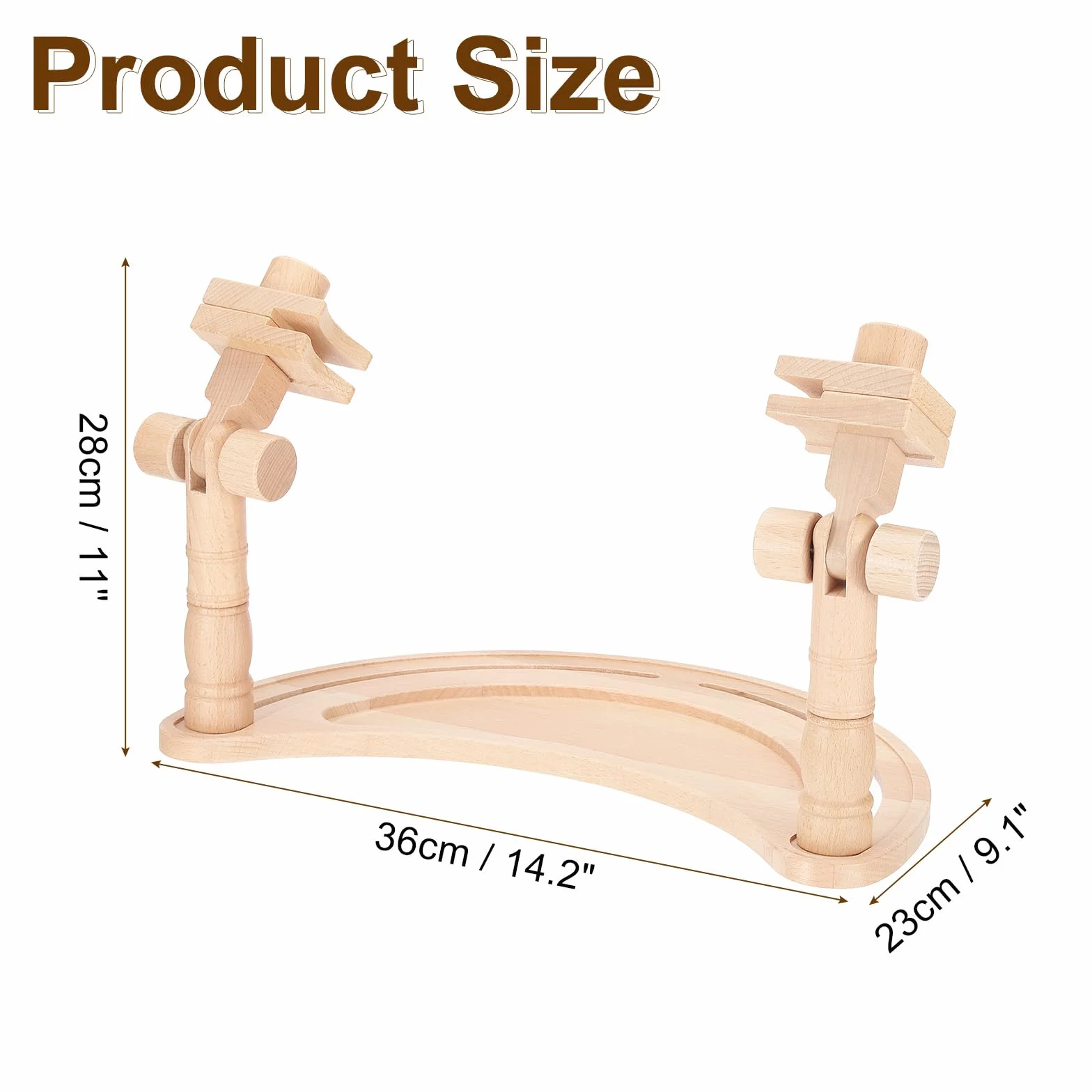 PATIKIL Soporte de aro ajustable para bordado, con forma de luna, de madera de haya y punto de cruz, soporte giratorio de 360°, manos libres, marco de bordado para costura, manualidades