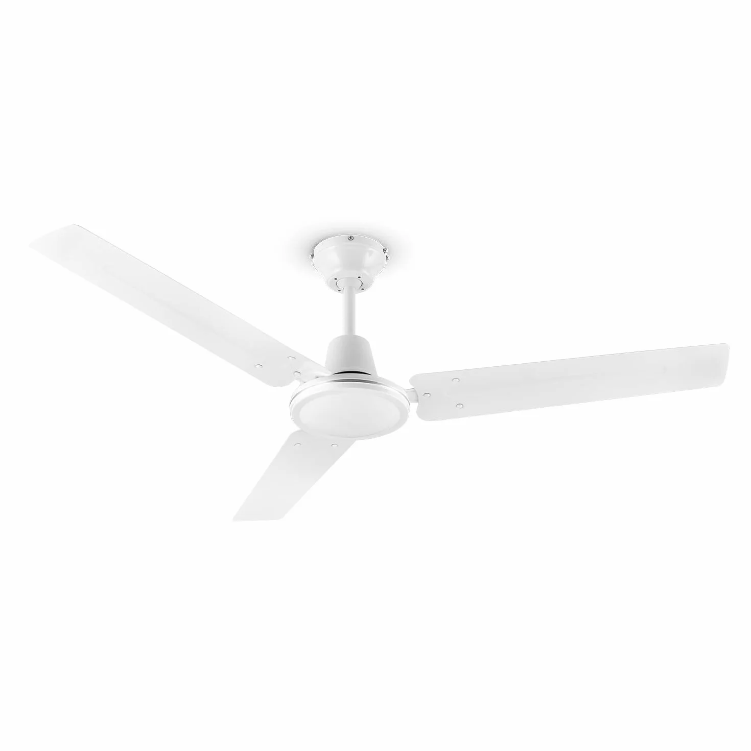 Klarstein Spin Doctor - Ventilador de techo, 3 aspas, Diámetro: 48" / 122 cm, Caudal de aire: 9963 m³/h, 56 W, 3 velocidades, Control de pared independiente, Cuerpo: acero inox., blanco