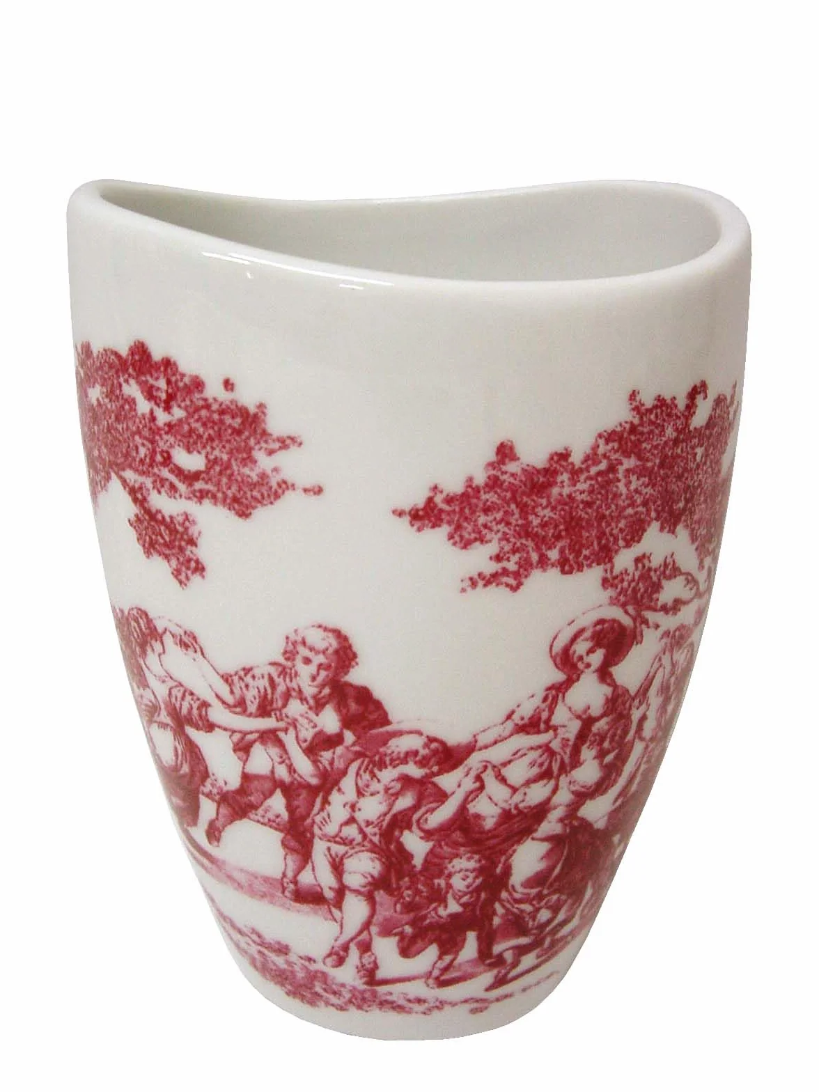 Vaso BAÑO Curva Porcelana Clasico Rojo
