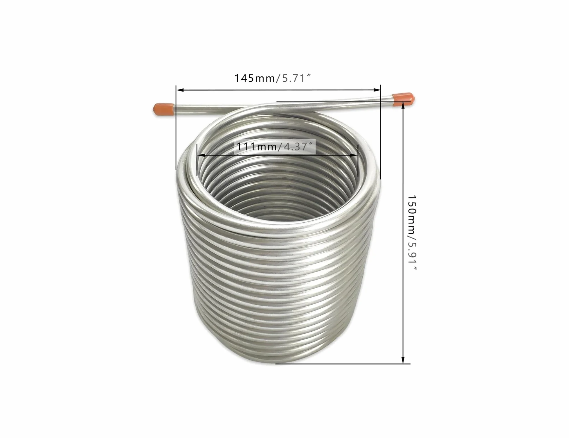 Enfriador de mosto y agua de cerveza de doble capa, serpentín de enfriamiento de 14 m de longitud, serpentín de enfriamiento de cerveza for incubadora exterior, acero inoxidable 304 de grado alimentic