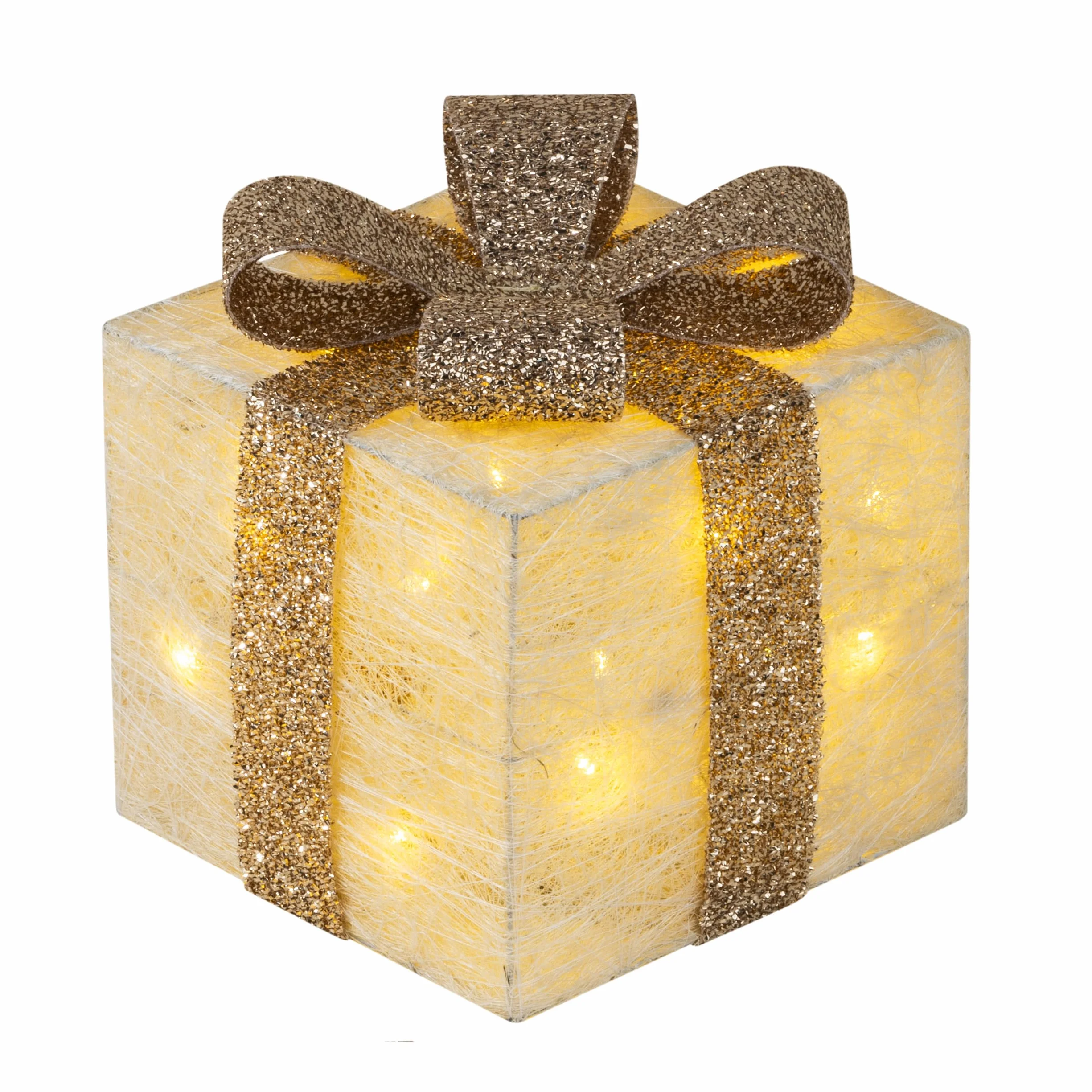 ¡Bambelaa! Cajas de Regalo Led Decoración con Luz - Set de 3 Incl. Función Temporizador - Decoración Navideña Decoración Navideña Iluminación (Oro)