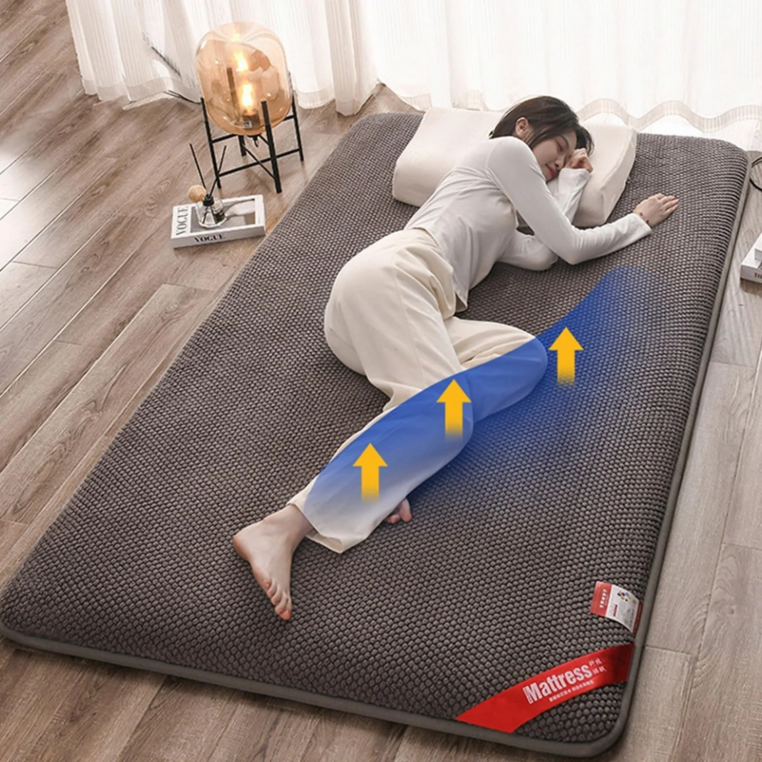 Futón Tradicional Japonés, Colchón De Suelo De Futón Suave, Colchón Plegable Tatami Transpirable, Almohadilla De Cama Gruesa Y Cálida, Colchoneta Doble Para Dormir ( Color : B , Size : 100x200cm )