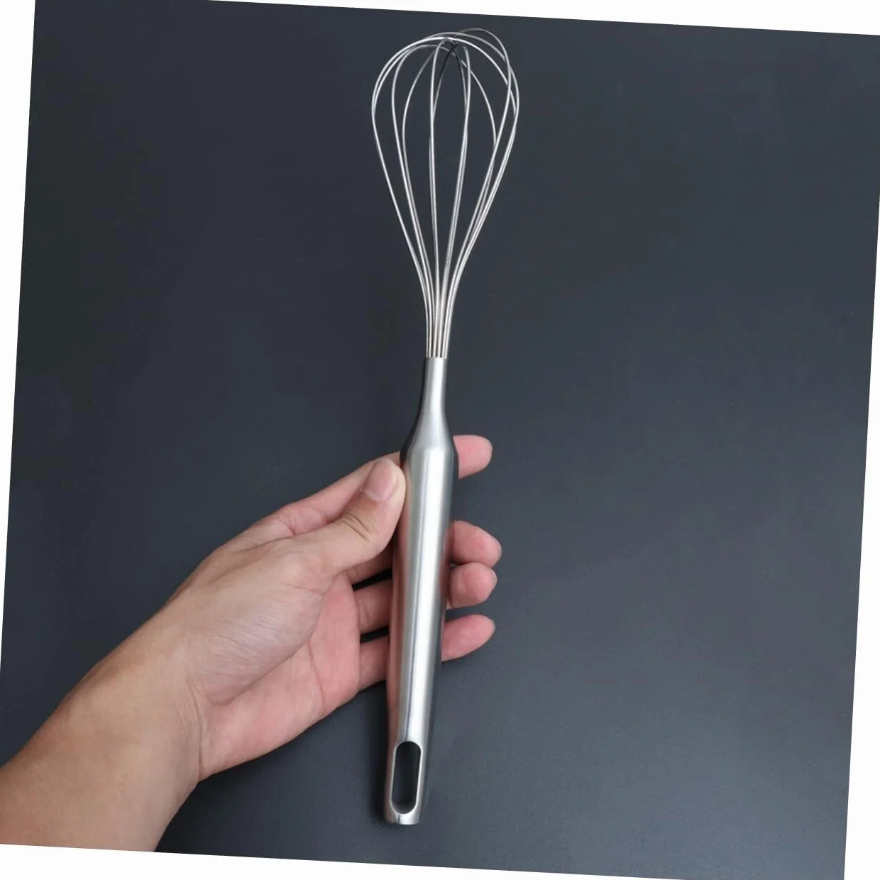 Batidor Varillas Cocina Batidor De Huevos Manual De Acero Inoxidable Con Gancho For Harina, Pastel, Crema De Huevo, Herramienta For Hornear, Batidor De Huevos Barillas Batir Batidor De Huevo(Blue,Silv