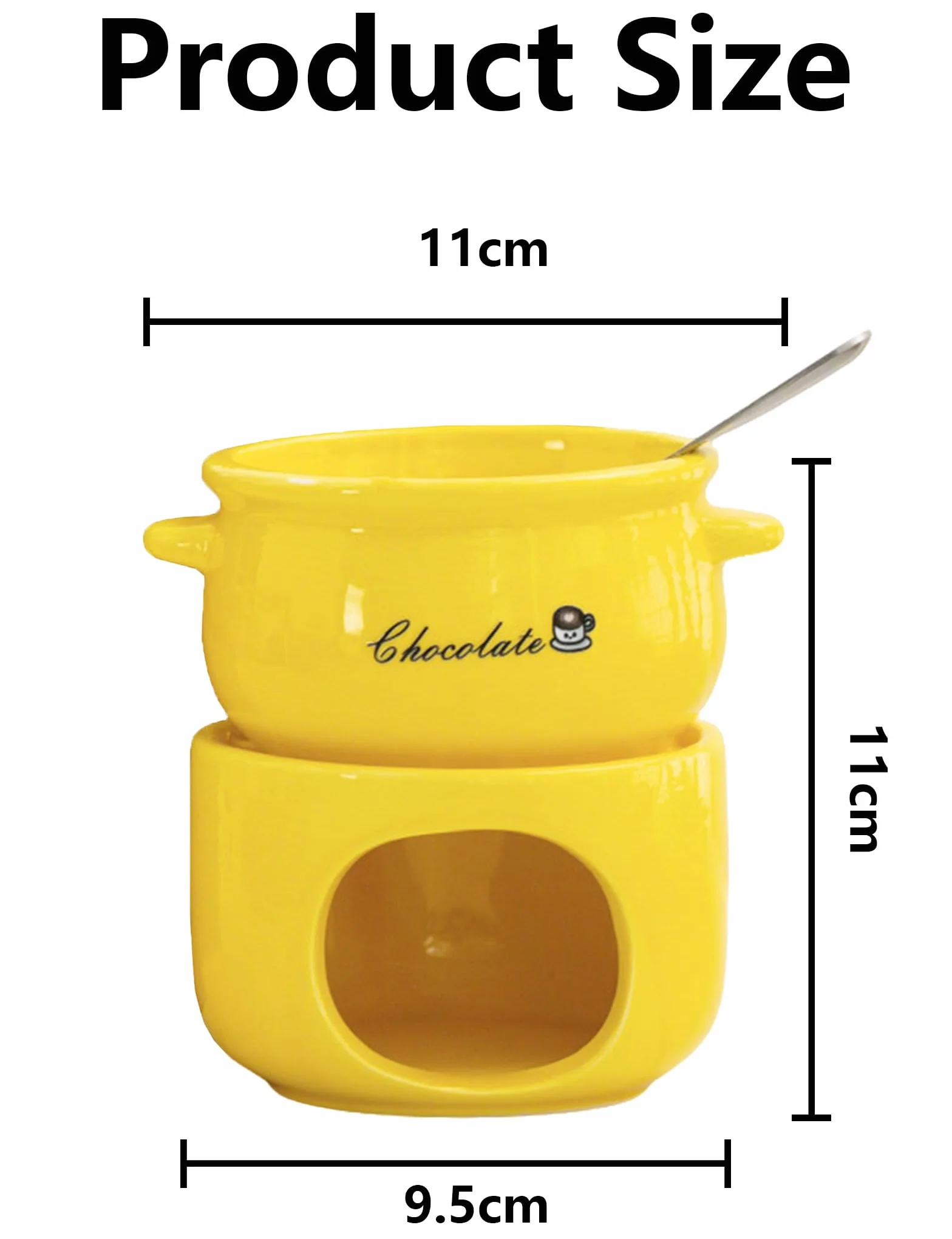 Fondue de Chocolate en Cerámica Olla Set Amarillo