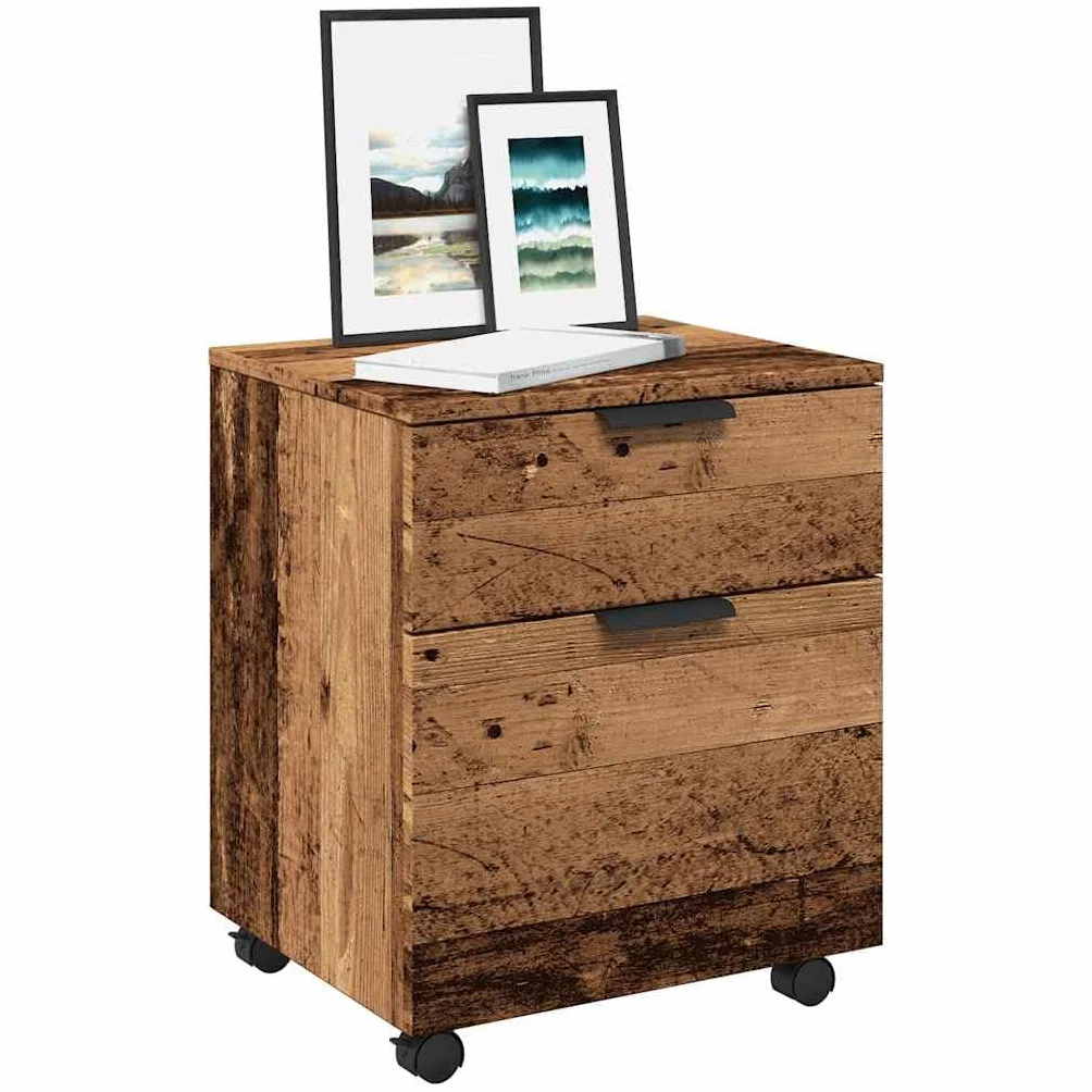 Genérico Archivador Ruedas Madera contrachapada Madera Vieja 45x38x54 cm,Mobiliario,Armarios y almacenamiento-856949