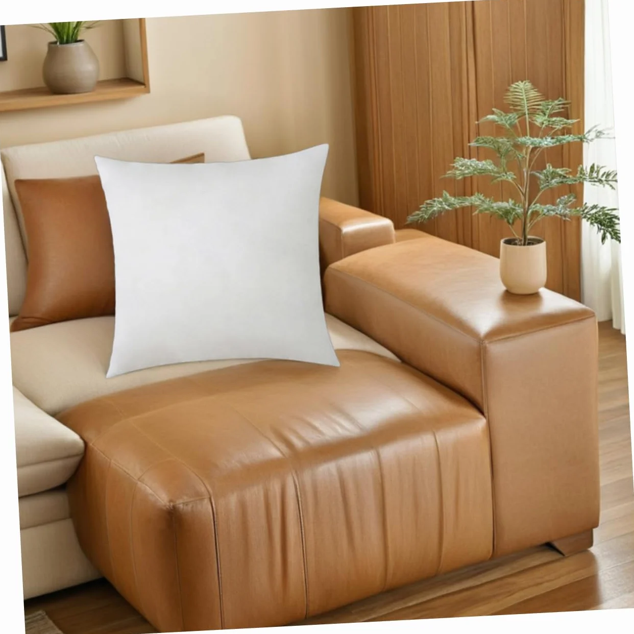 2piezas Forro De Almohada Cuadrado De Relleno y Esponjoso para Decoración De Sofá Insertos De Cojín Hogar