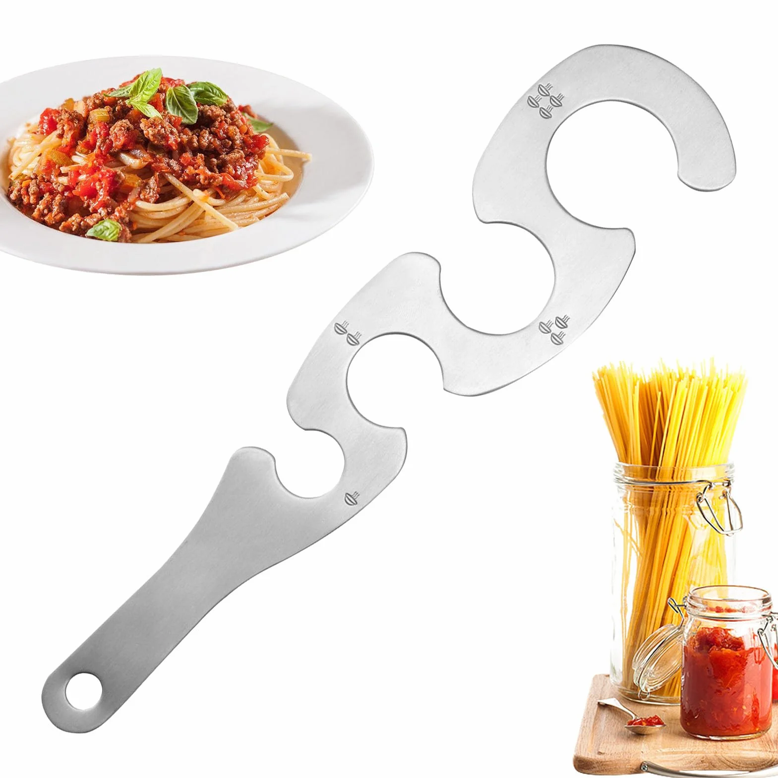 Medidor de Espaguetis de Acero Inoxidable Herramienta para Medir Pasta en Forma de S
