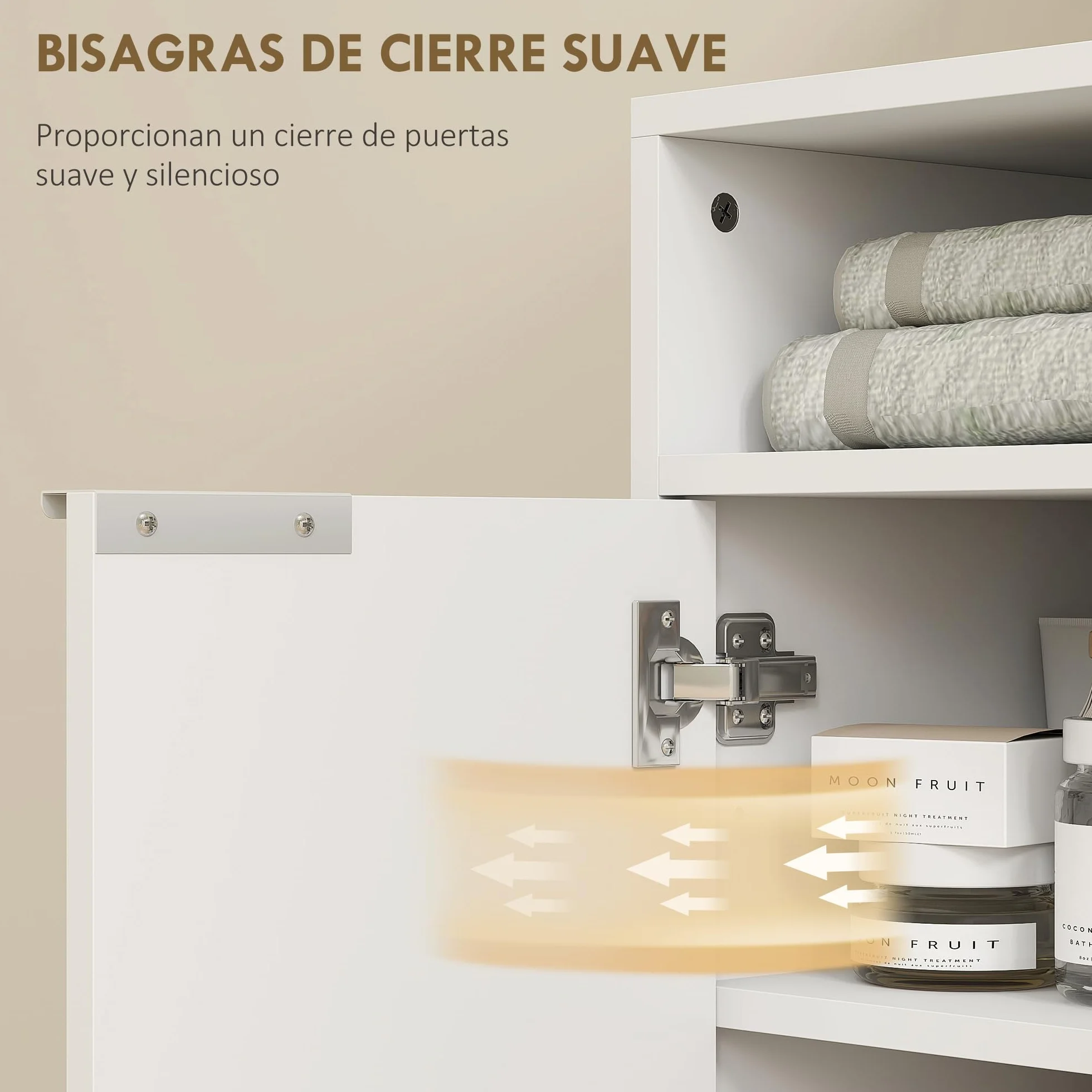 HOMCOM Mueble bajo Lavabo con 2 Puertas Acanaladas 60x33x63 cm Blanco | Mueble de Baño, Compartimento Abierto, Armario de Baño para Lavabo sin Pedestal, Estilo Moderno