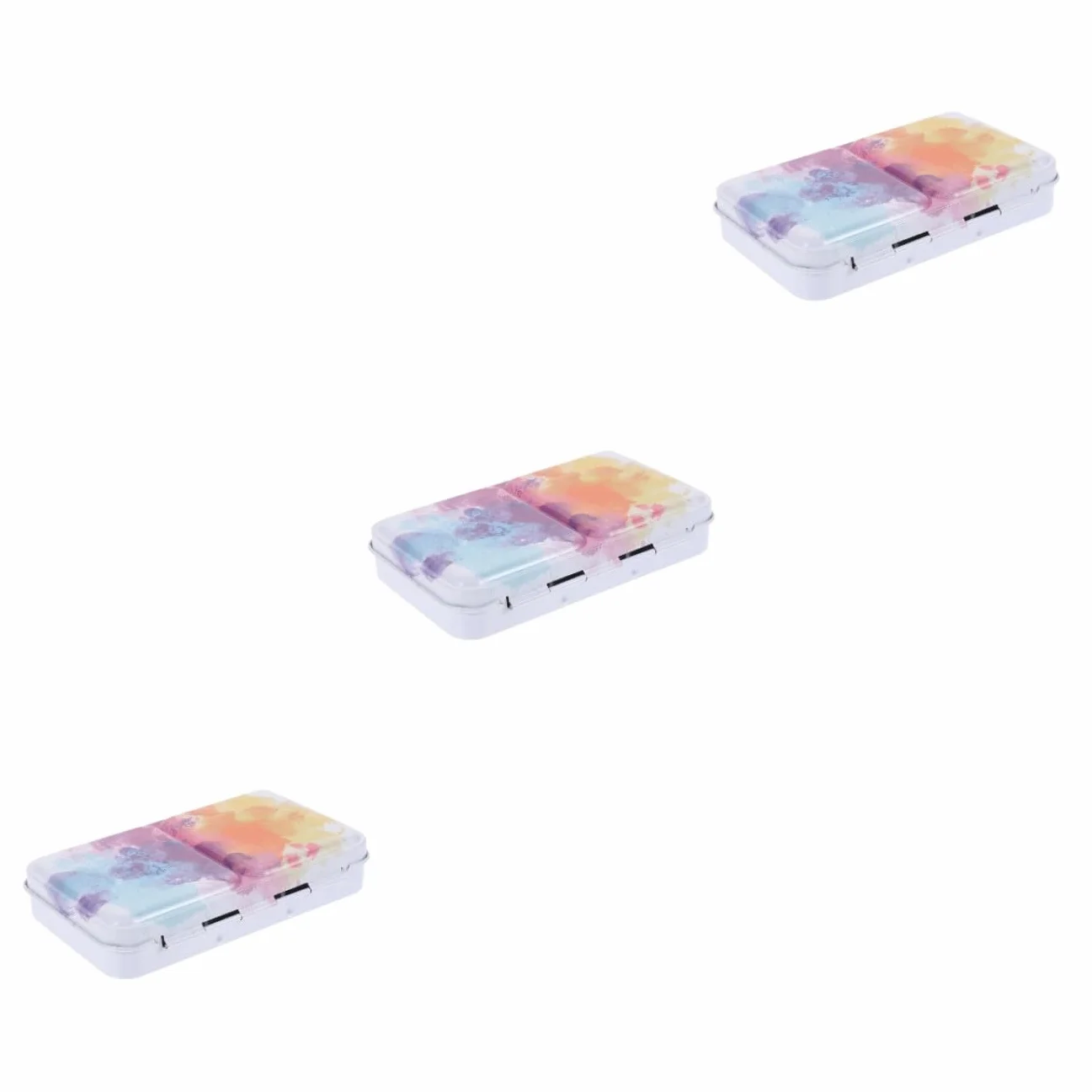 EXCEART 3juegos Caja De Mezcla De Pintura DIY Estuche De Pigmentos De Inoxidable Paleta De Mezcla para Acuarelas y Acrílicos Compartimentos para Artistas y Estudiantes