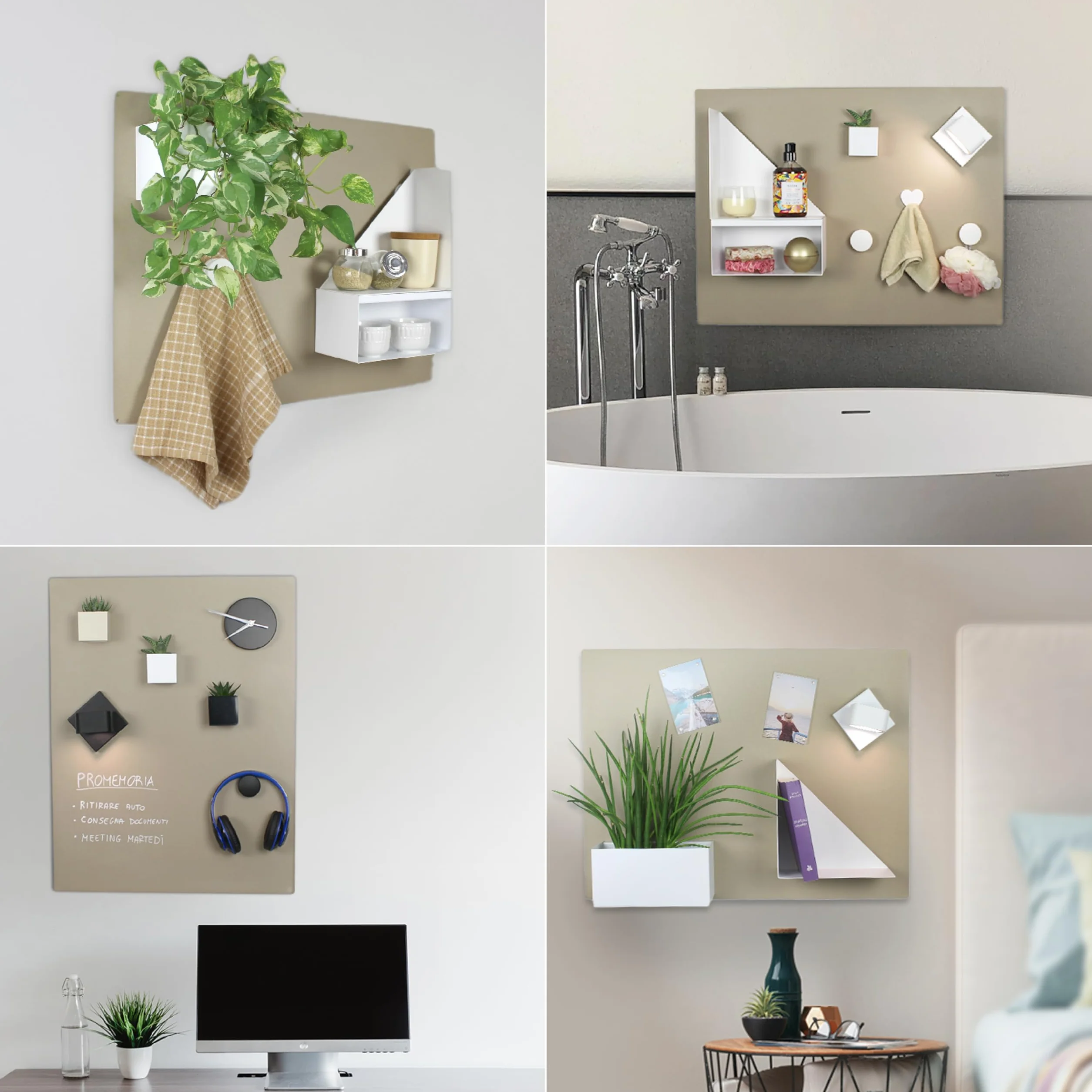 KalaMitica - Pizarra Magnética Grande de Pared - Tablero Imantado Escribible con Tizas y Borrable, Cuadro para Imanes - Beige, 74x57 cm