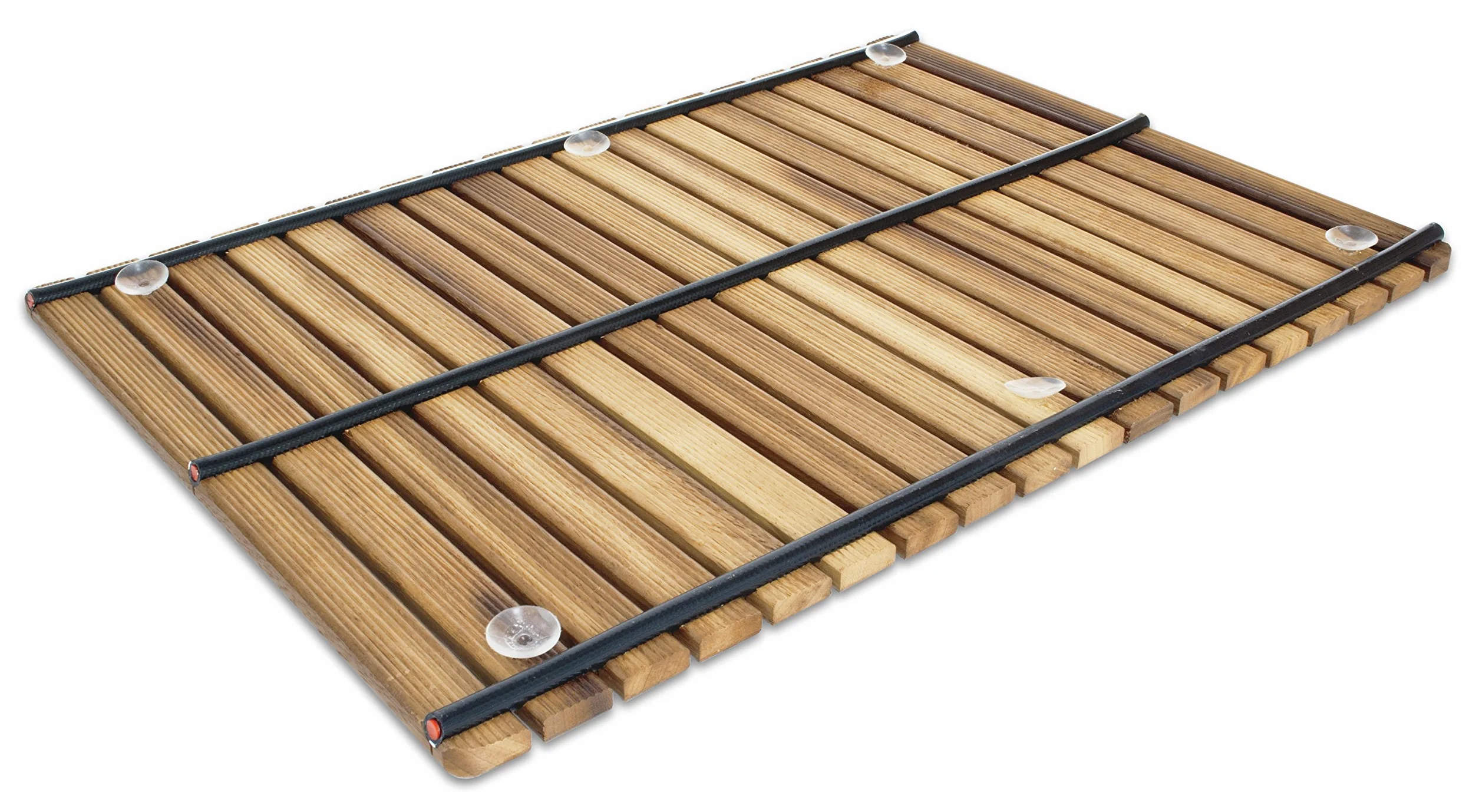 Tarima/Alfombra Flexible para Ducha y baño, en Madera de Teca (50 x 70 cm)
