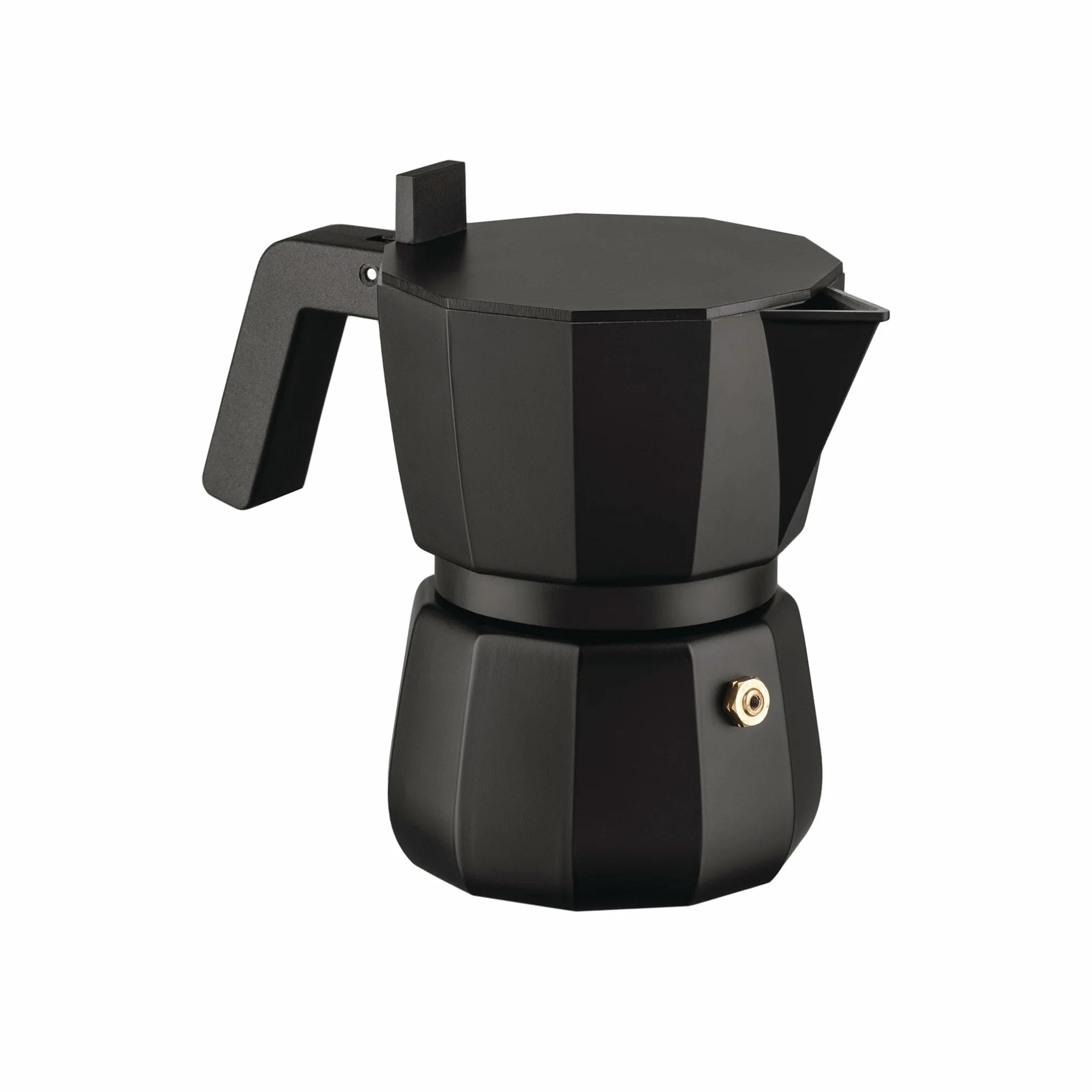 Alessi Moka DC06/3 B - Cafetera para Café Exprés de Design, Mango y Mando en PA, 3 Tazas, Negro