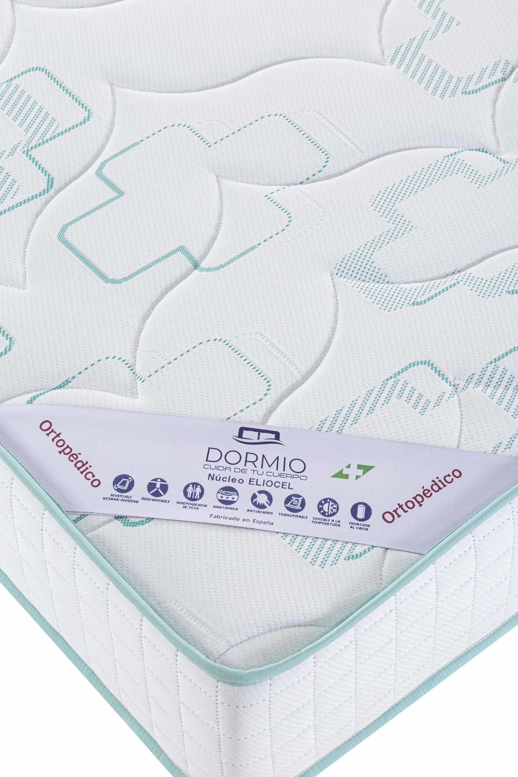Dormio Ortopédico - Colchón Viscoelástico adaptable, Multiacolchado, Antideformaciones, Medida 135x190, Tratamiento antiácaros y antibacterias. Fabricado en España.