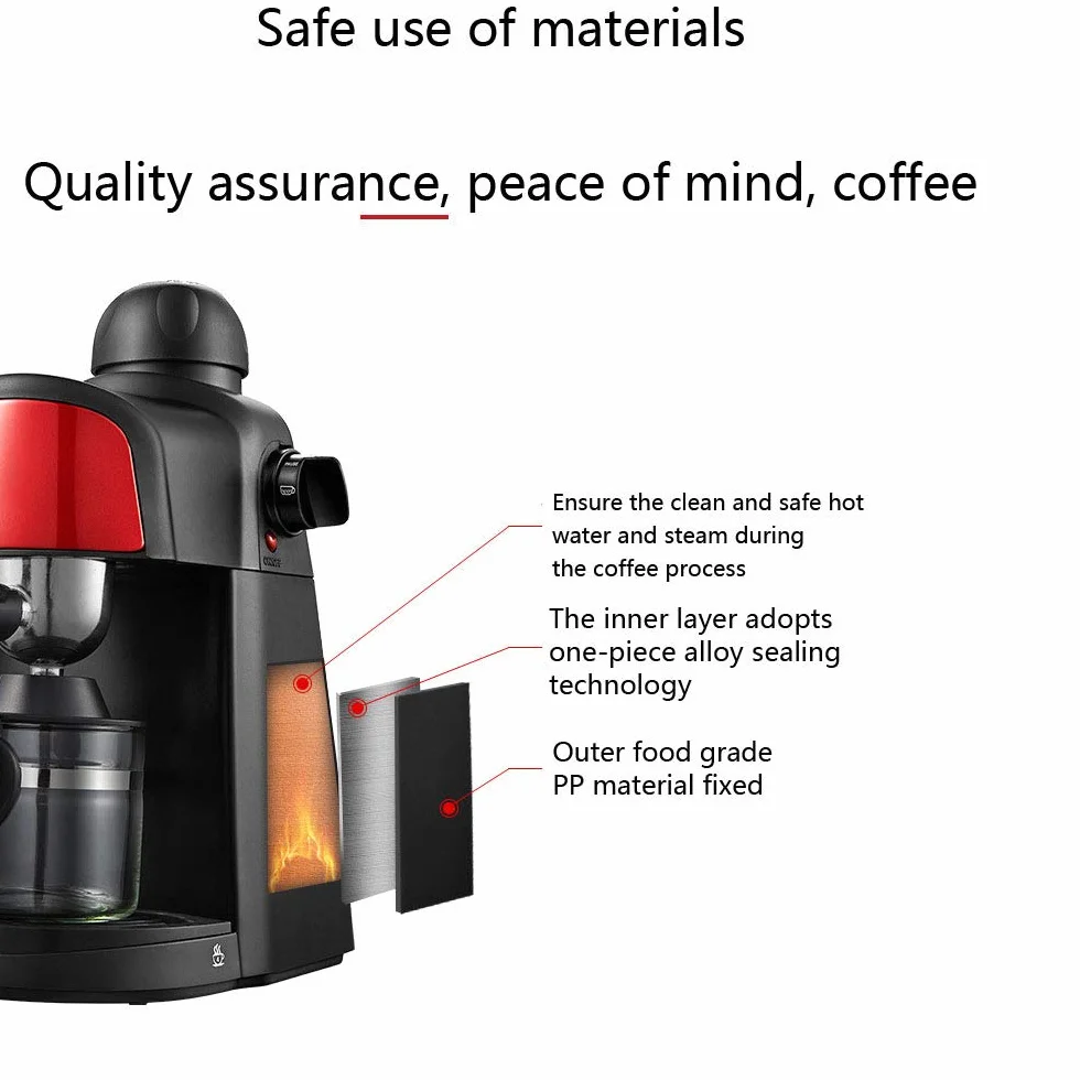 Máquina de café con vaporizador de Leche Máquina de café Espresso Italiano Espresso Tradicional Cafetera Máquina de Bebidas Calientes Espresso, Latte, Cappuccino Needed