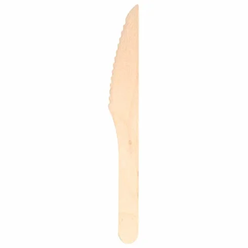 packer PRO Pack 100 Cuchillos Deshechables de Madera Sostenible, 16cm