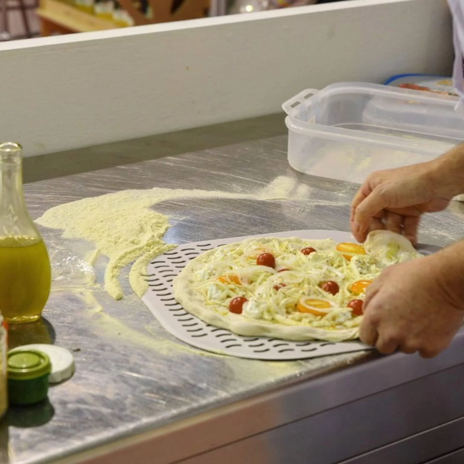 GIEMME Set de Palas para Pizza Desmontables - Aluminio Anodizado e Inox 18/10-4 Utensilios Profesionales con Mango Ajustable - 3 Longitudes - Ideal Horno de Leña