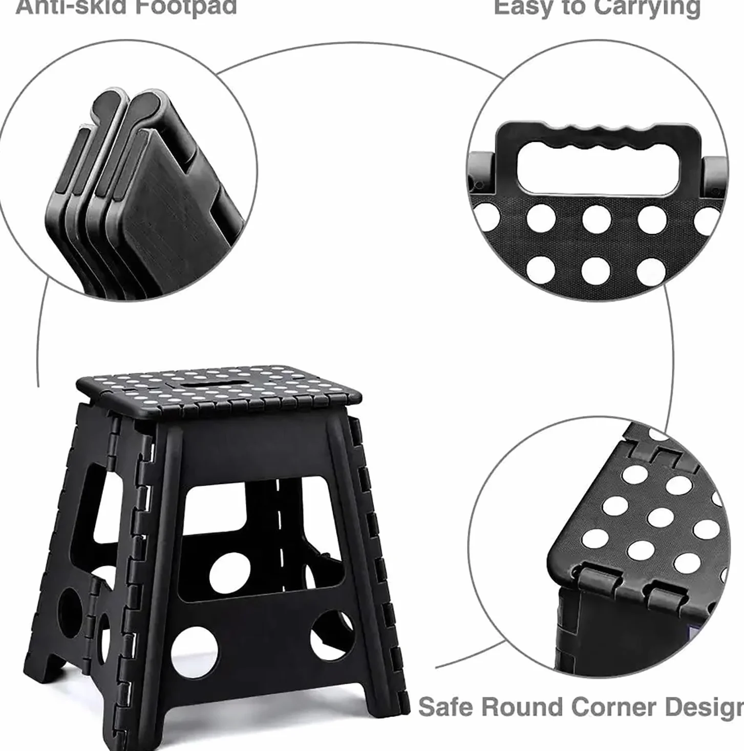 Taburete Plegable Portátil 45cm Altura Escalón Silla Cocina Baño Jardín Adultos Niños