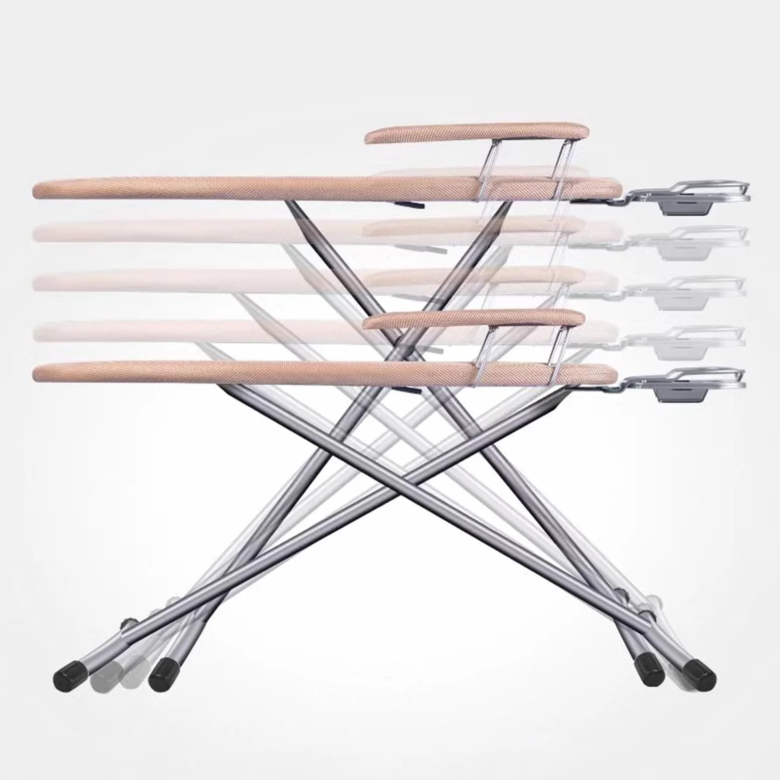 Tabla de Planchar, Altura Regulable, Tablero 92cmx33cm, Malla Metálica, con Soporte para Plancha, No se Desliza y No Araña, Patas Antideslizantes, Plegable