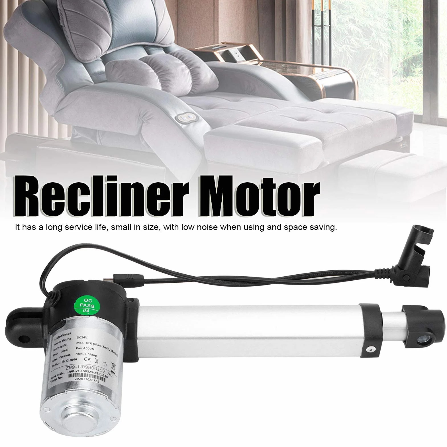 Kit de Repuesto de Motor reclinable eléctrico, actuador Lineal de Motor de sillas Elevadoras reclinable eléctrico DC24V Universal para sillón de Masaje de sofá