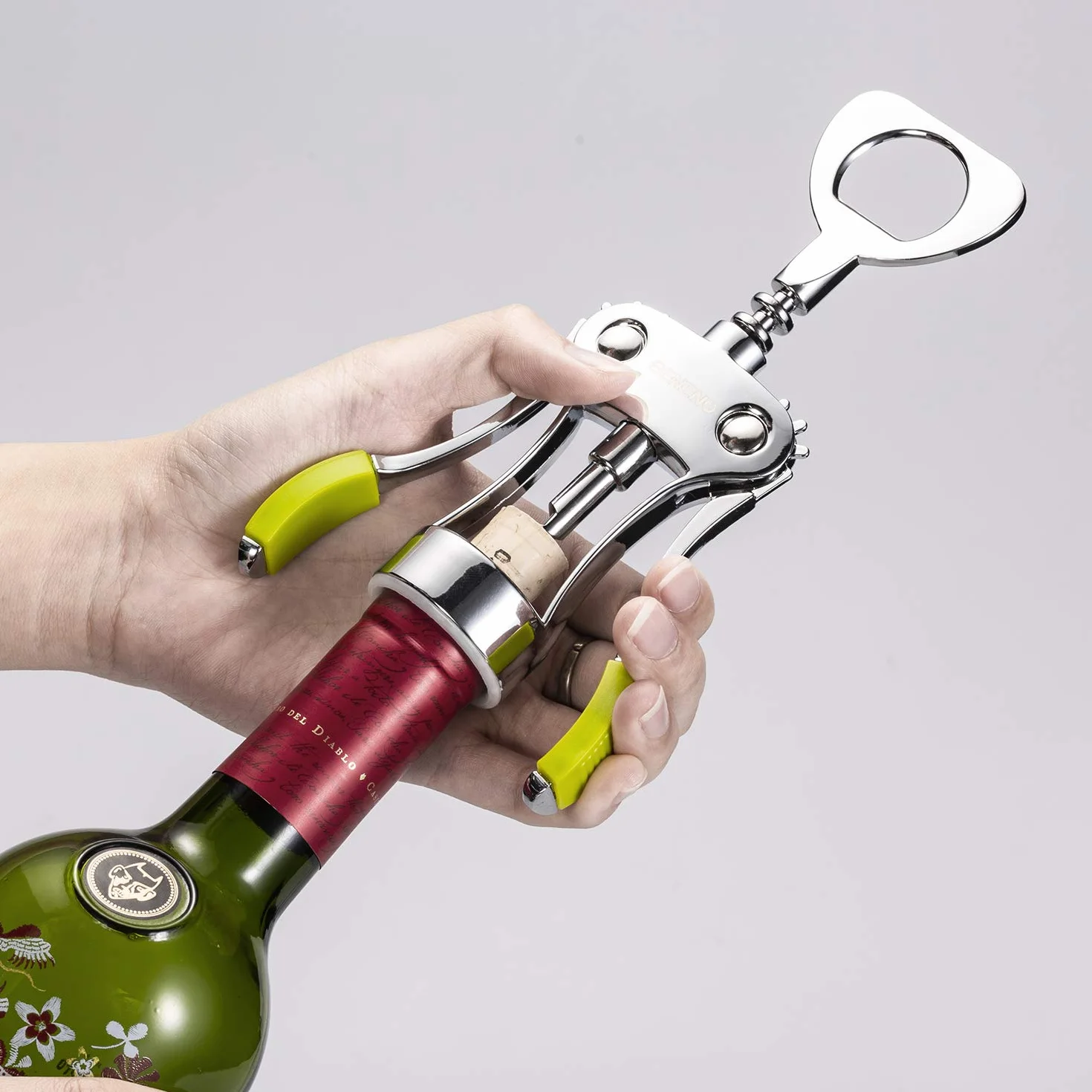 BENENO Sacacorchos Abridor de Botellas de Vino Aleación de Zinc Multifuncional Verde