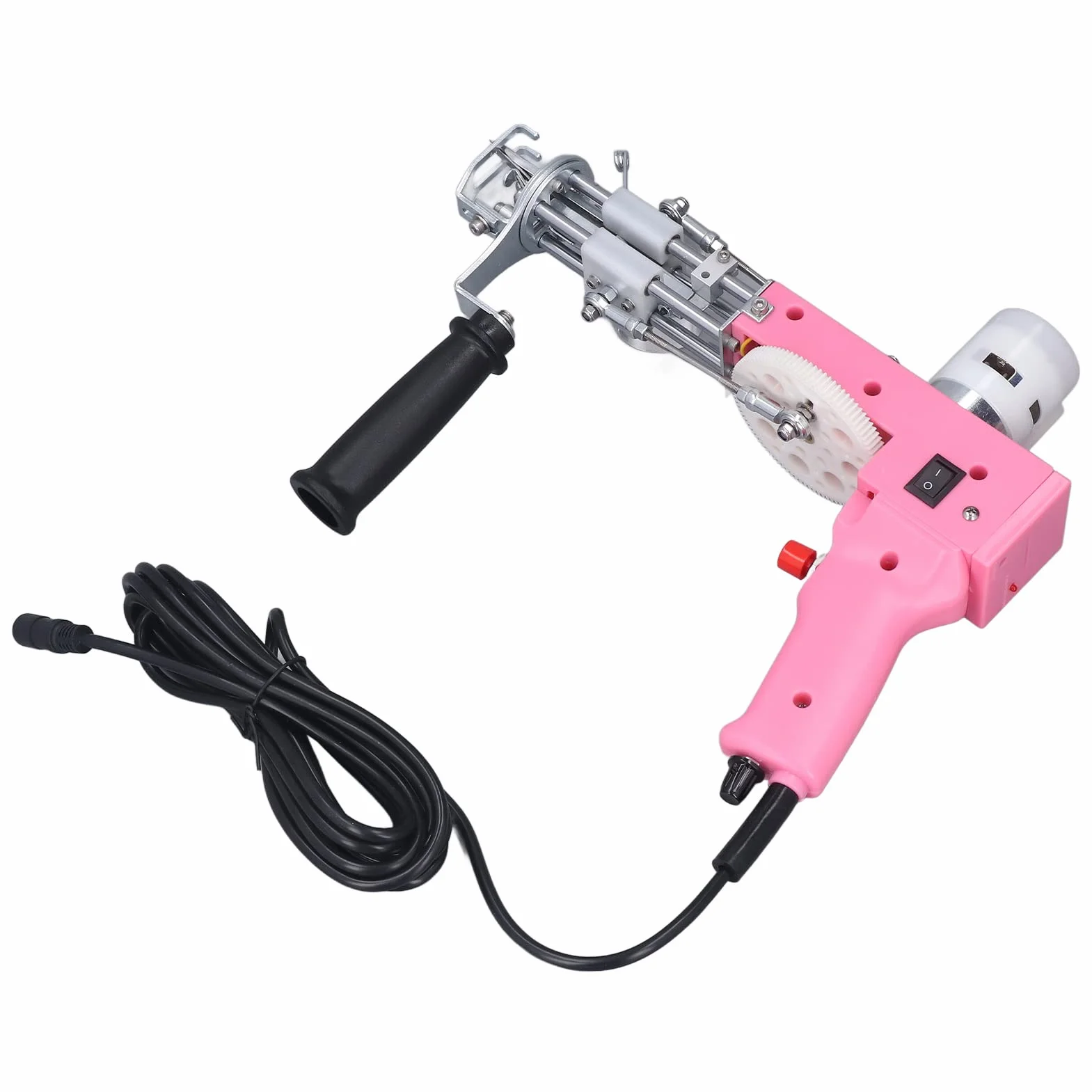 Máquina para Hacer Mechones de Alfombras Máquina Eléctrica para Pistola de Alfombras 2 en 1 Flexibilidad Dos Modos de Conmutación para Tejer (Enchufe de la UE)
