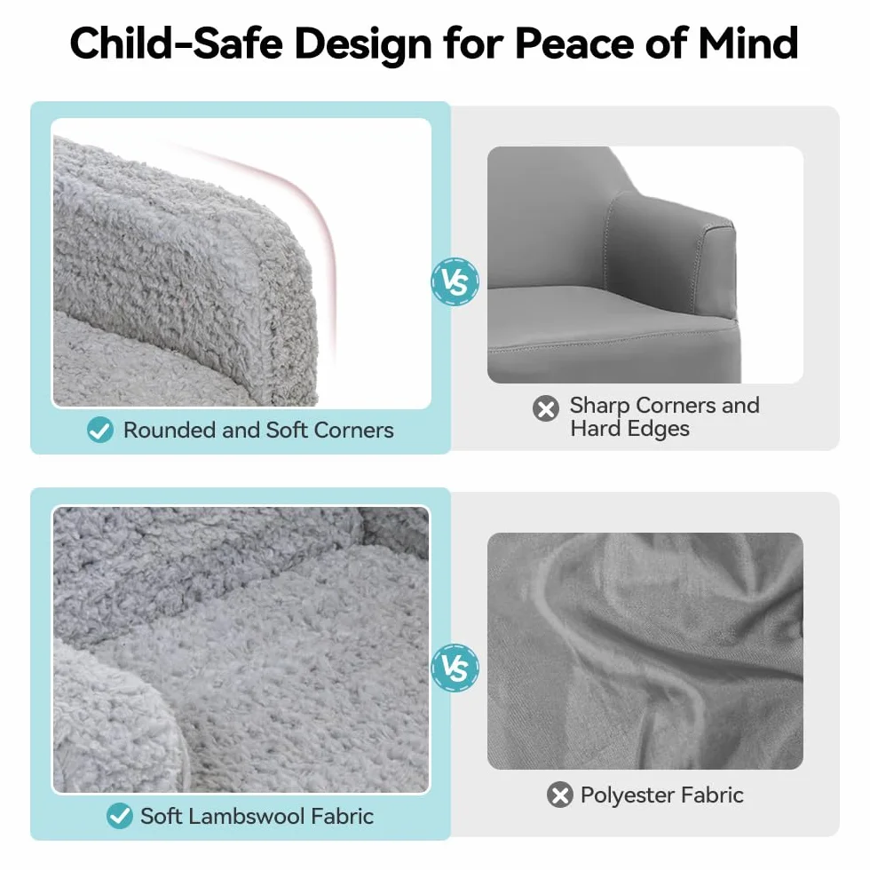 Sofá cama 2 en 1 para niños, silla extra ancha, bolsillos laterales y funda extraíble, sillones convertibles (gris)
